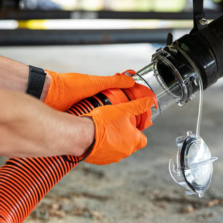 Camco 3.5" Non-Restrictive RV Sewer Hose Outlet Extender, Clear Plastic Adapter - VMInnovations