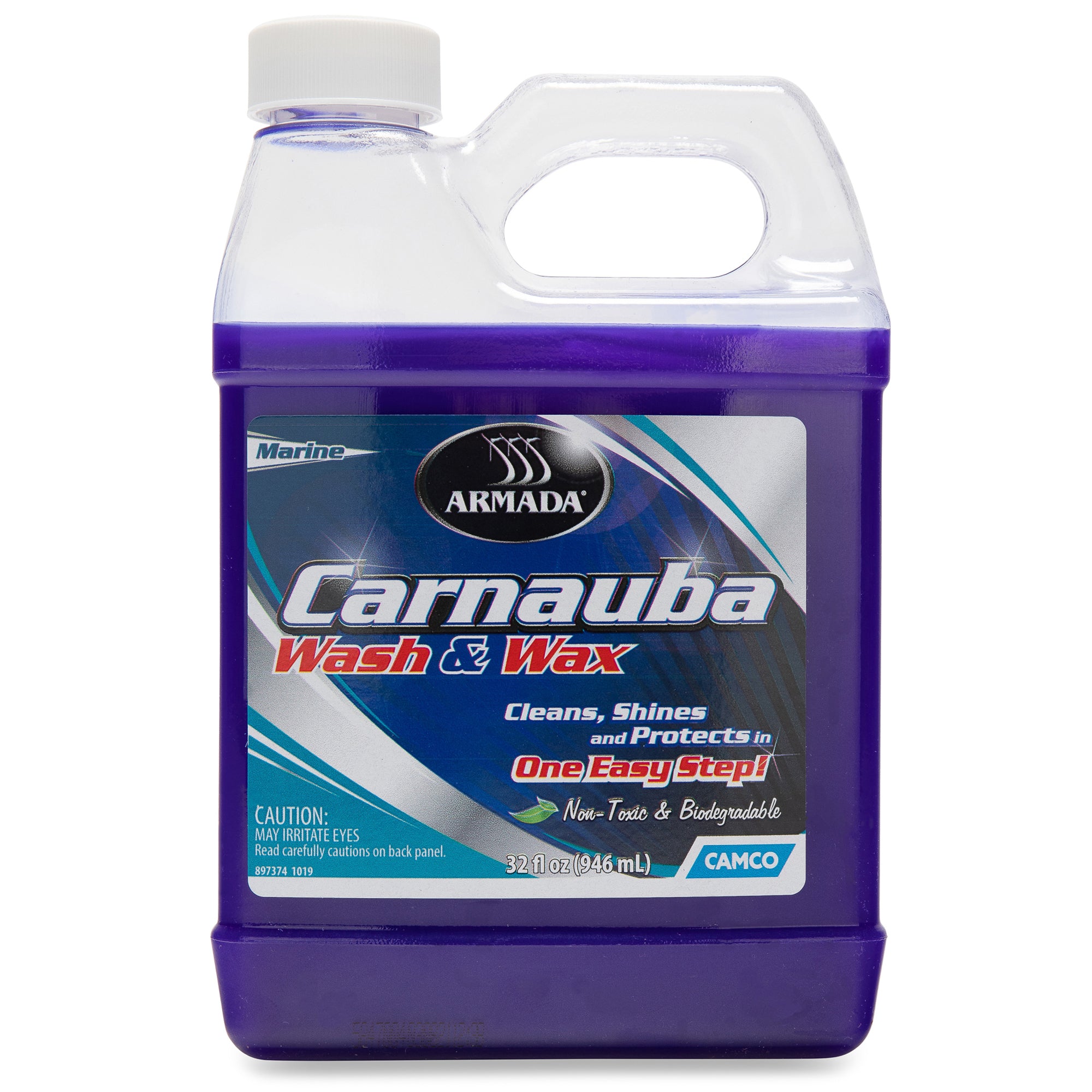 Camco Armada 32 fl oz Carnauba Wash and Wax Premium Liquid RV Boat Soap Wax - VMInnovations