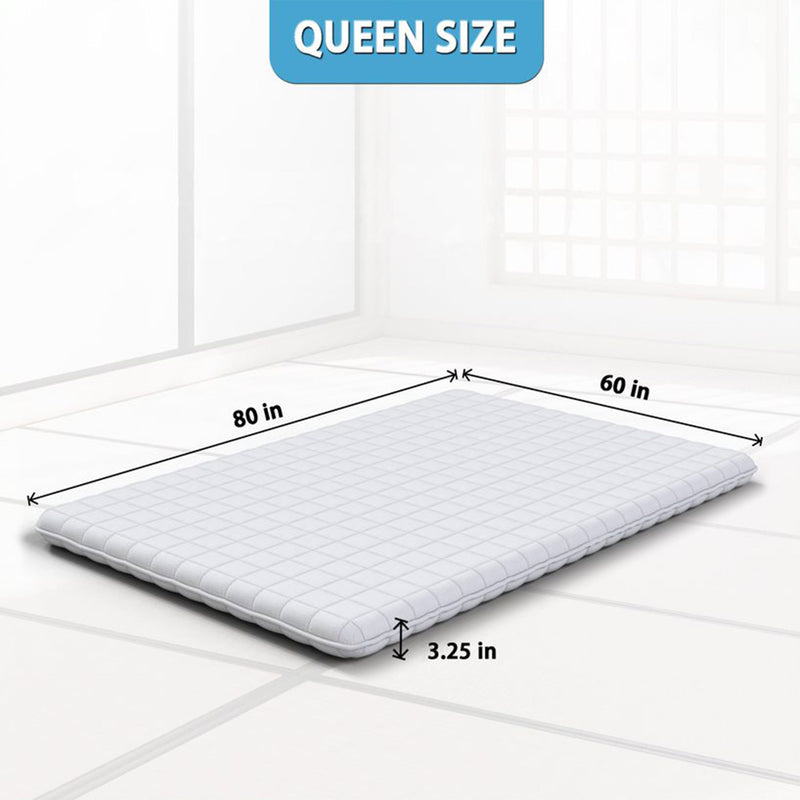 Native Nest Japanese Futon Floor Mattress, Foldable Shikibuton Bed, Queen, Grey