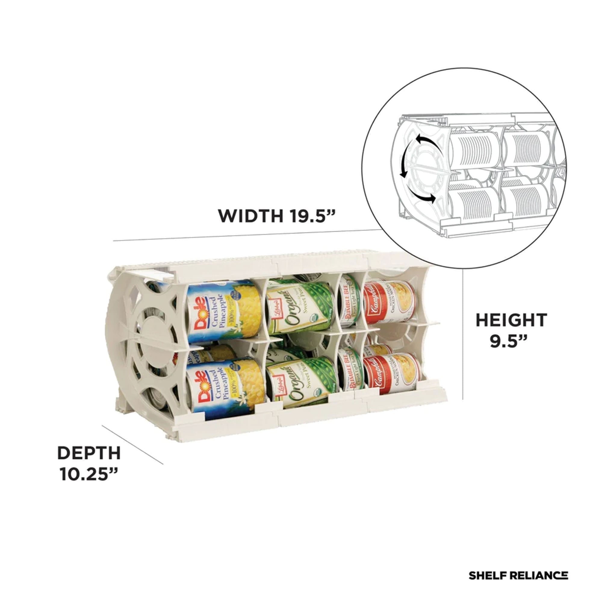 Shelf Reliance 20 Can Rotating Canned Food & Soda Storage, USA Made (For Parts) - VMInnovations