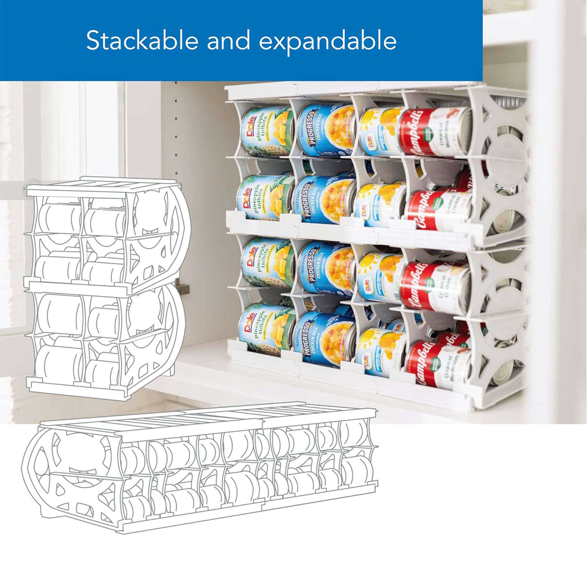 Shelf Reliance Cansolidator 40 Can Rotating Canned Food & Soda Storage, USA Made - VMInnovations