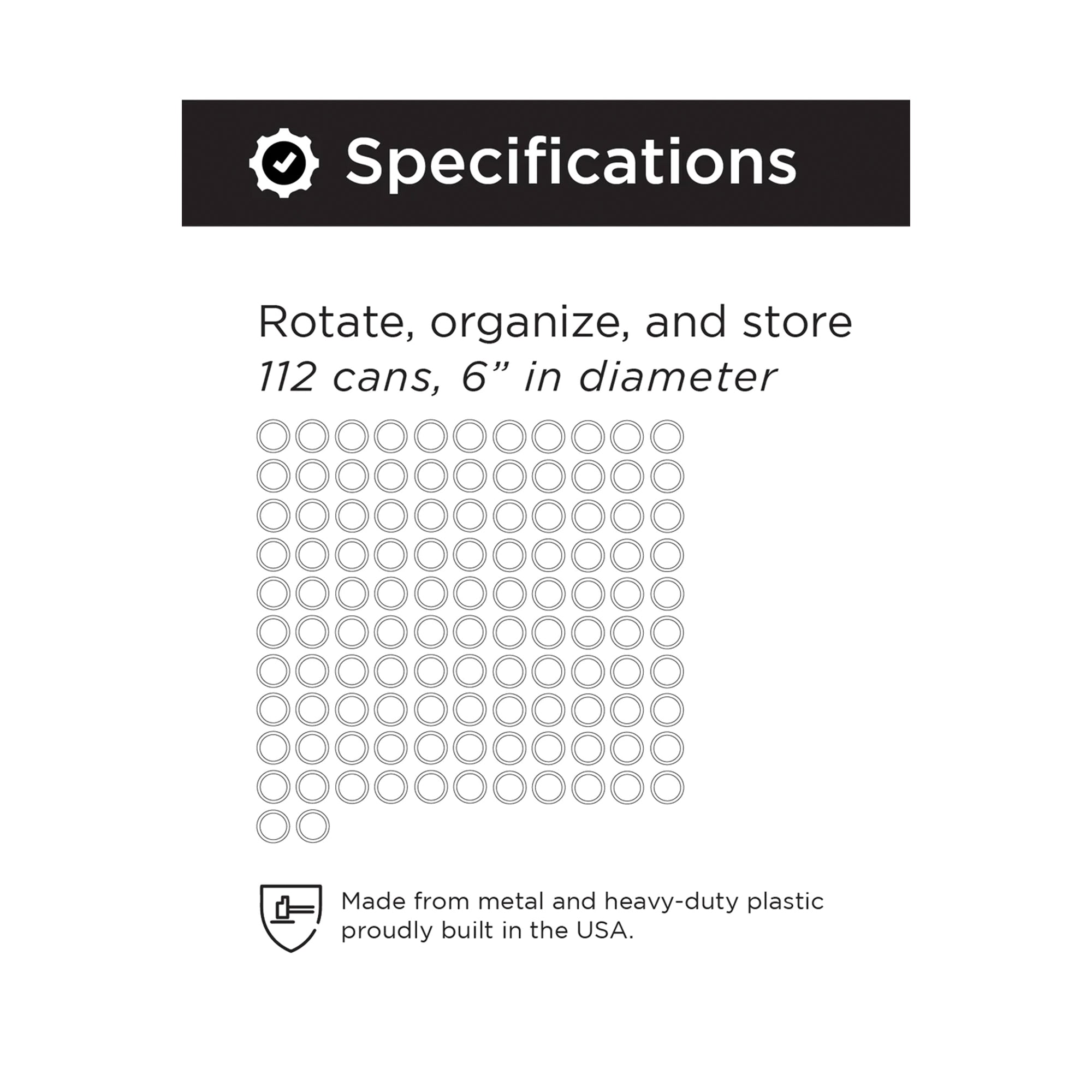 Shelf Reliance Maximizer Large Can Rotation Organizer, Up To 112 Cans (Open Box) - VMInnovations