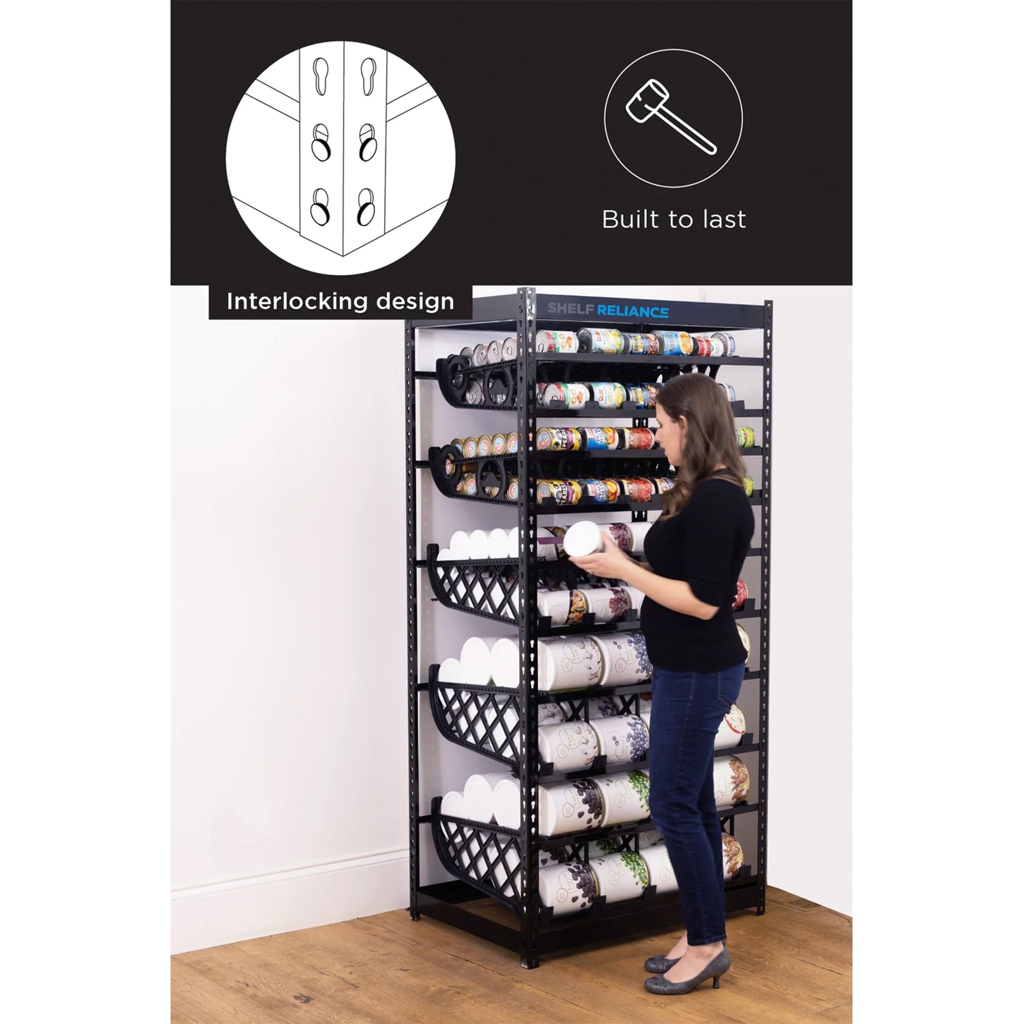 Shelf Reliance Maximizer Large Can Rotation Organizer, Up To 112 Cans (Open Box) - VMInnovations
