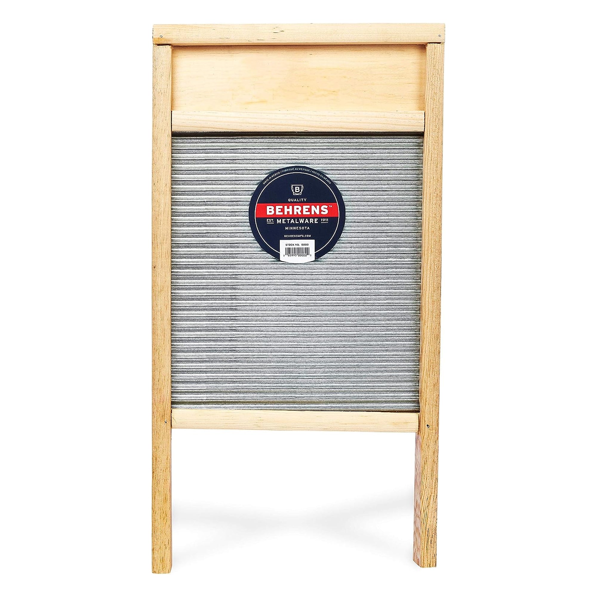 Behrens Galvanized Steel/Wood Washboard Manual Clothes Washing Machine, Large - VMInnovations