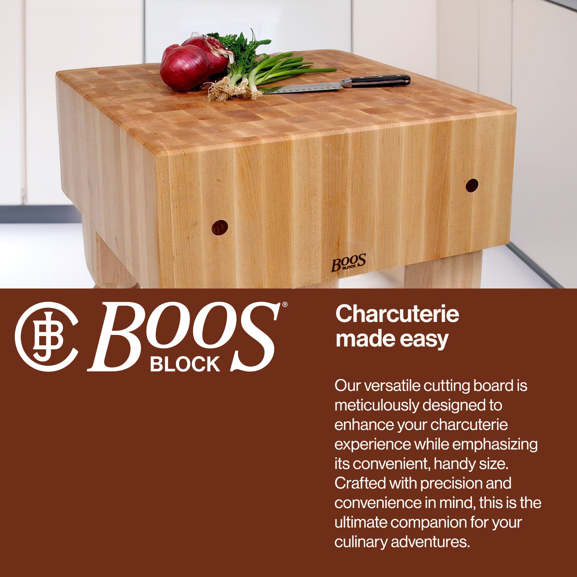 John Boos AB Series Square Wood Butcher Block Prep Table, 18" x 18", Maple - VMInnovations