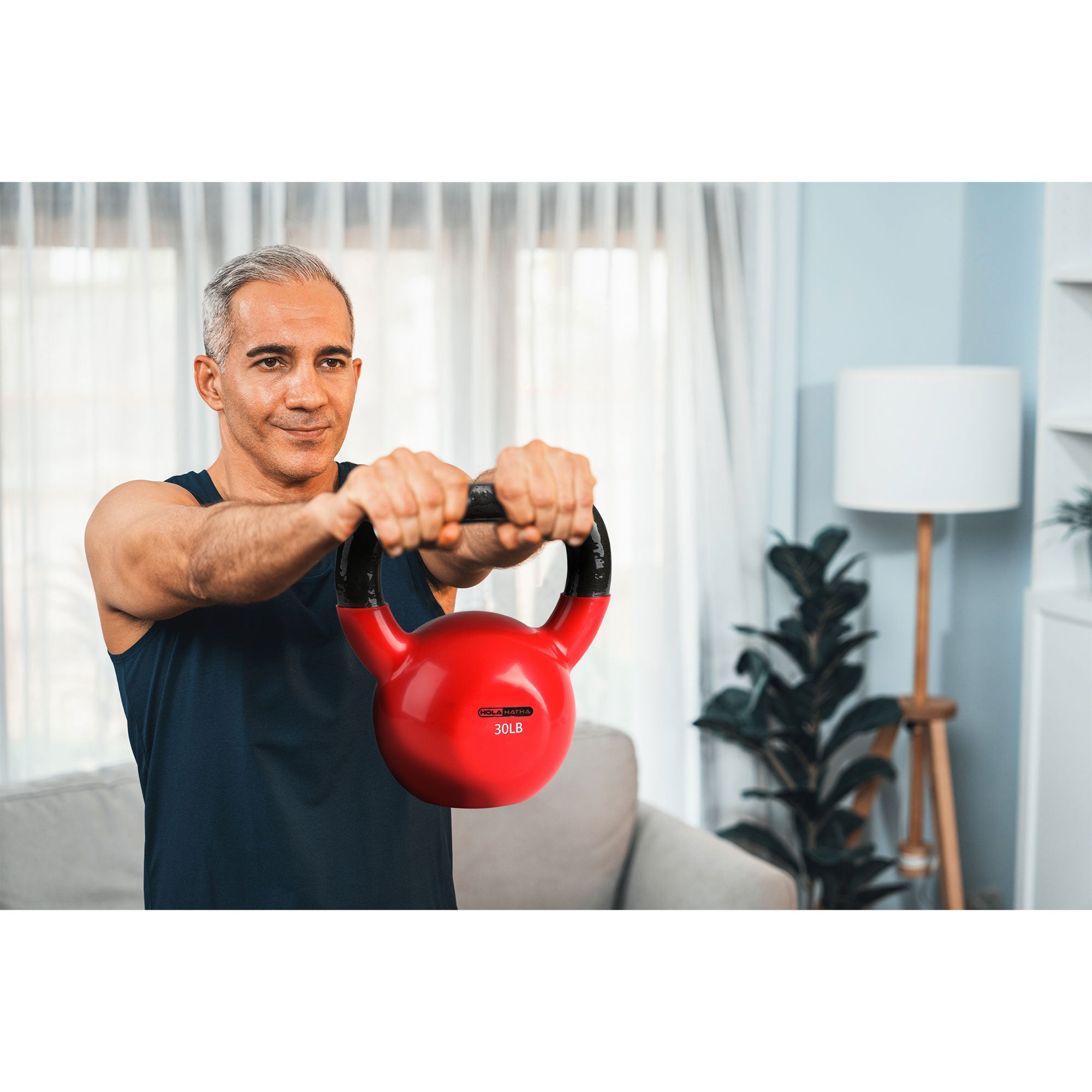 HolaHatha 30Lb Cast Iron Workout Kettlebell for Home Strength Training (Used) - VMInnovations