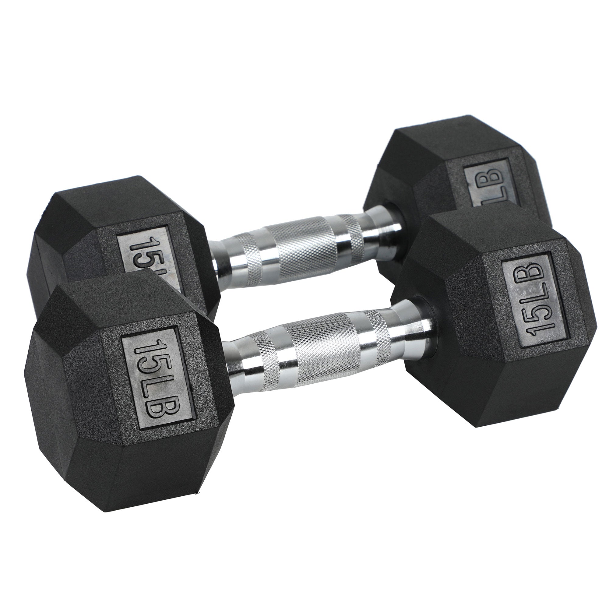 HolaHatha Iron Cast Home Exercise Dumbbell Free Weight, 15 Pounds (Open Box) - VMInnovations