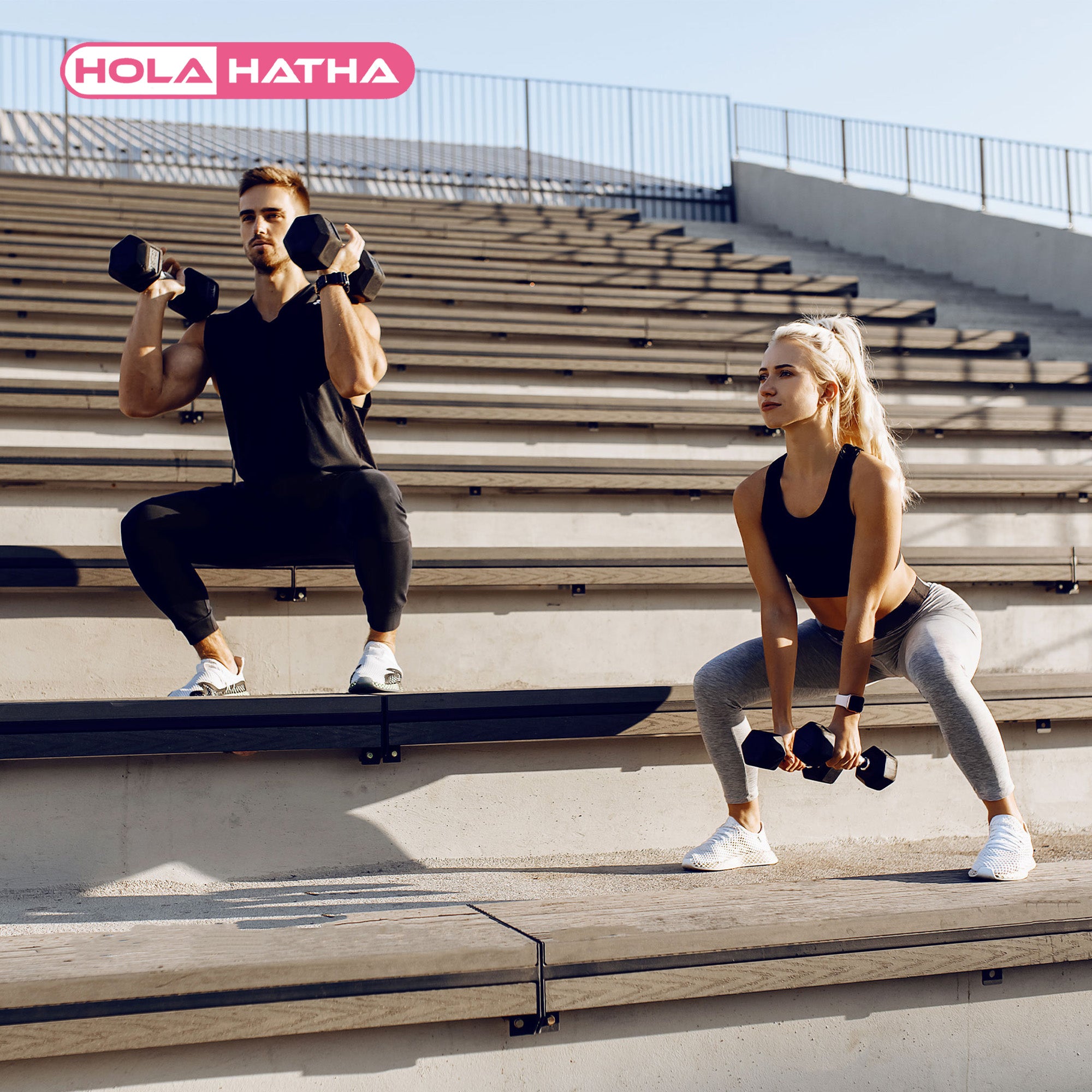 HolaHatha Iron Hexagonal Cast Home Exercise Dumbbell Free Weight, 15 Pounds - VMInnovations