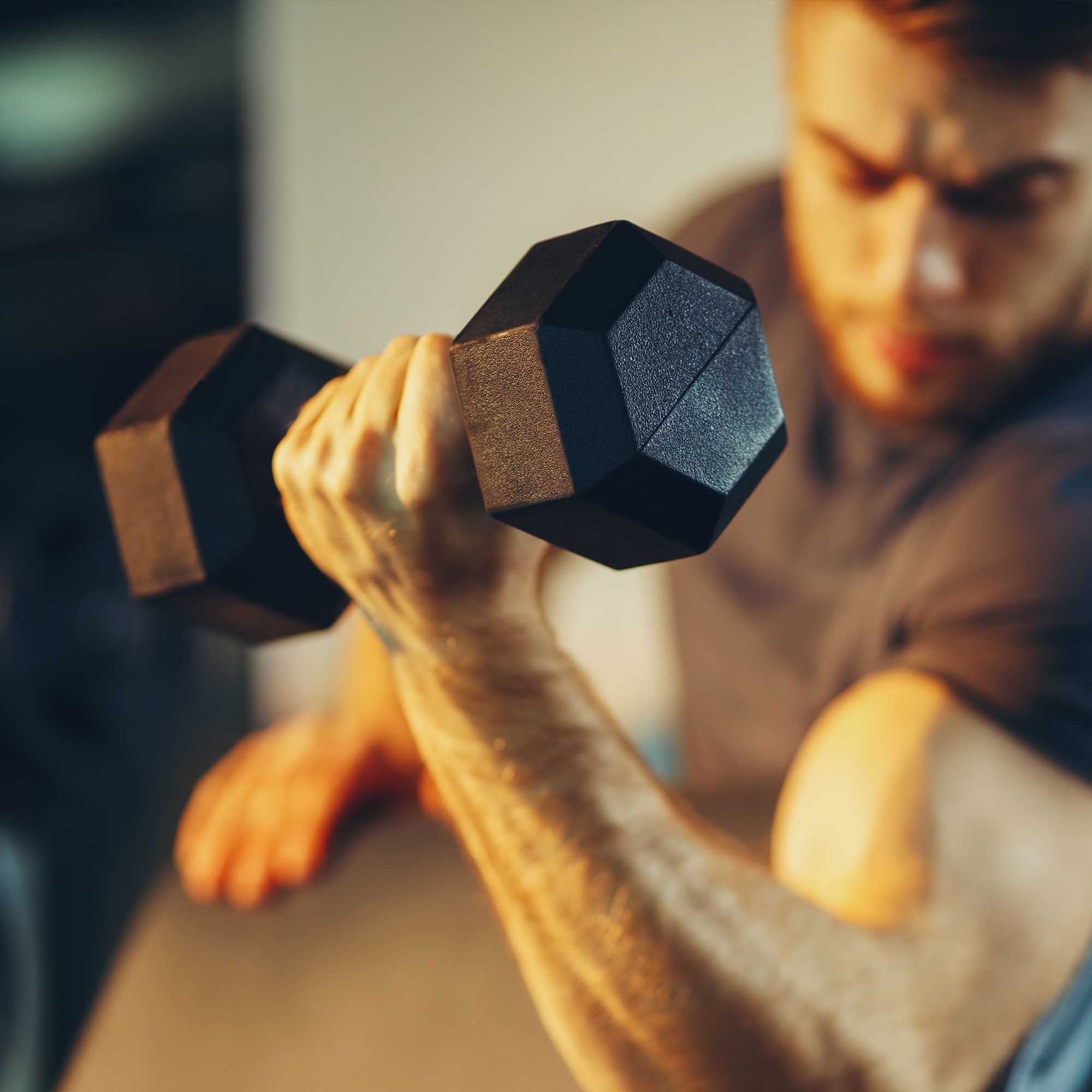 HolaHatha Iron Hexagonal Cast Home Exercise Dumbbell Free Weight, 20 Pounds - VMInnovations
