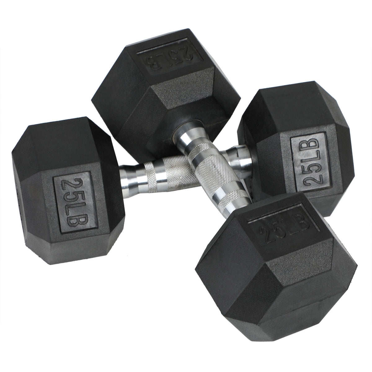 HolaHatha Iron Cast Exercise 25 lb Dumbbell Weights w/Contoured Grips(Open Box)