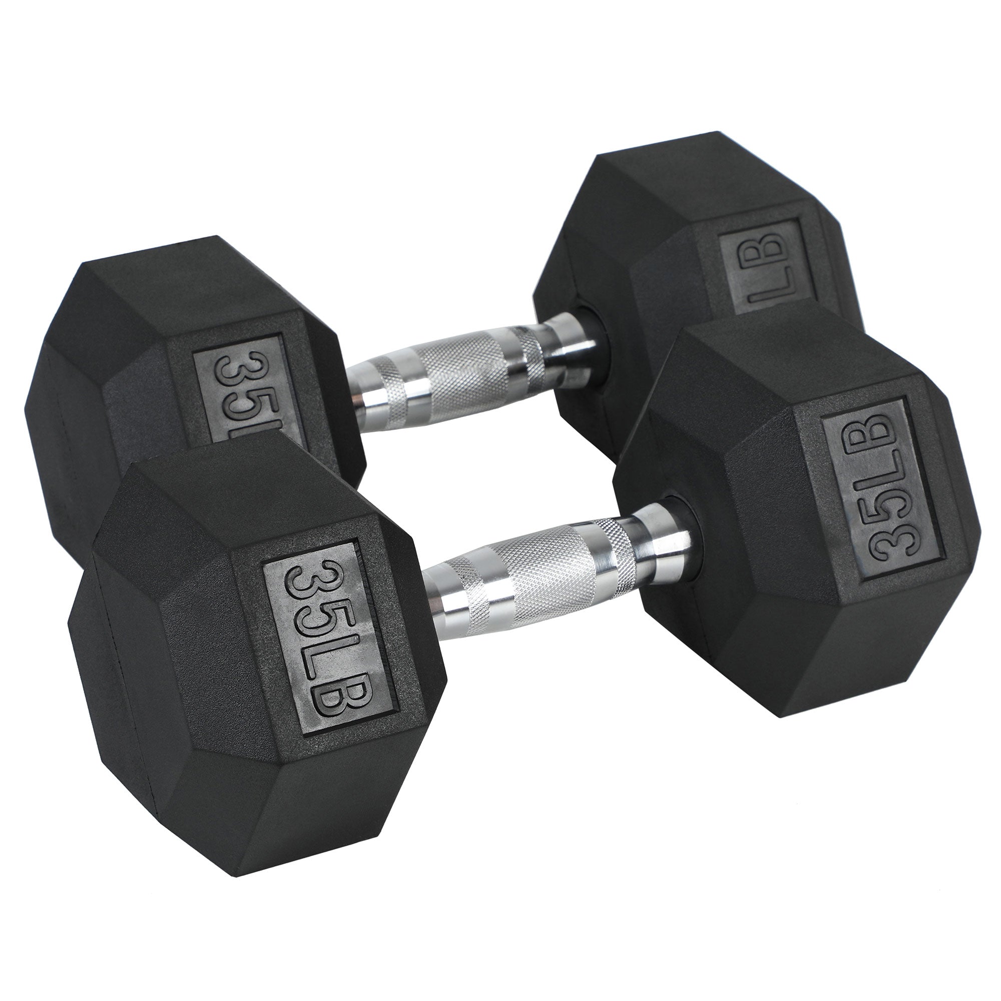 HolaHatha Iron Hexagonal Cast Home Exercise Dumbbell Free Weight, 45 Pounds - VMInnovations