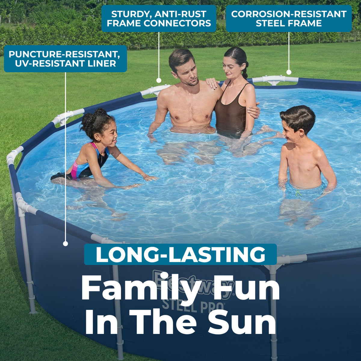 Bestway Steel Pro 12' x 30" Round Above Ground Pool Set w/ DuraPlus Liner(Used)