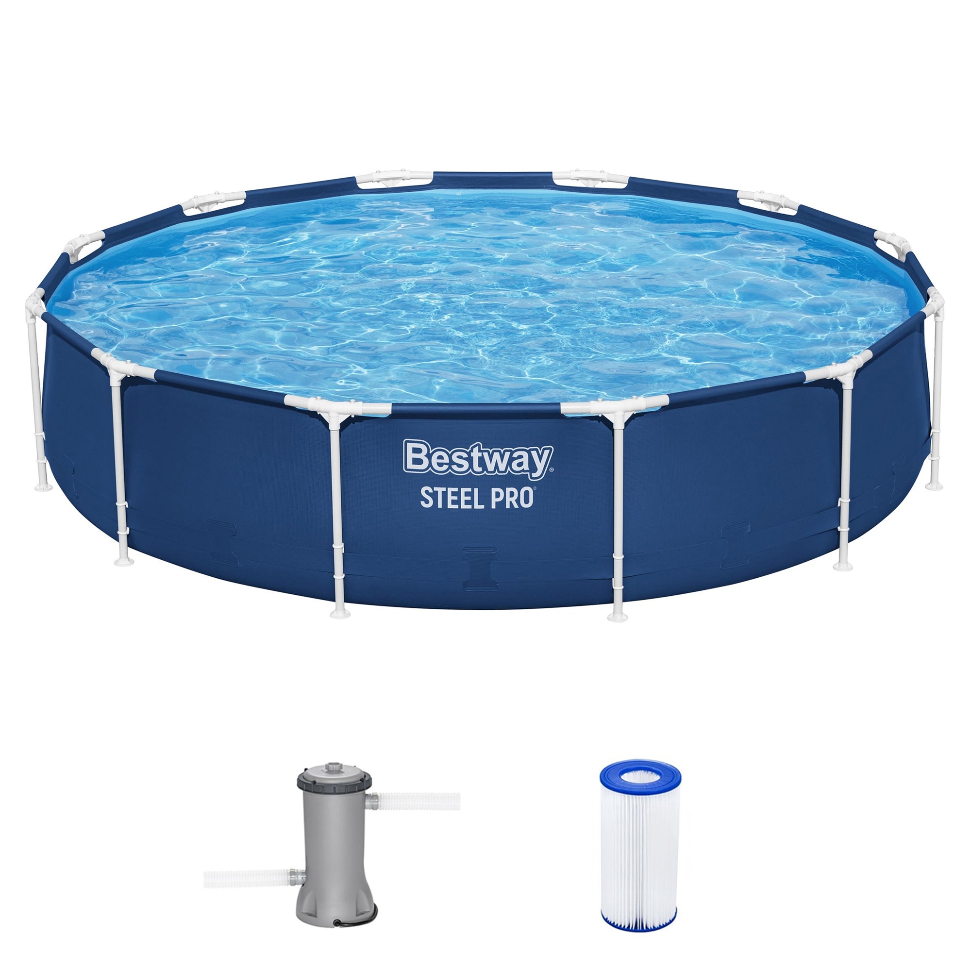 Bestway Steel Pro 12' x 30" Round Above Ground Pool Set with DuraPlus Liner