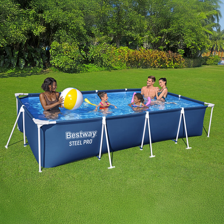 Bestway Steel Pro 13 Foot x 32 Inch Rectangular Swimming Pool, Blue (For Parts) - VMInnovations