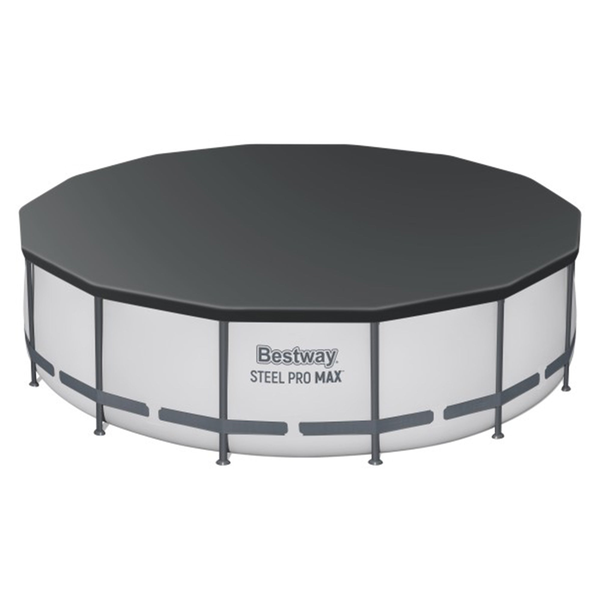Bestway Steel Pro MAX 14' x 42" Above Ground Outdoor Swimming Pool, Gray (Used) - VMInnovations
