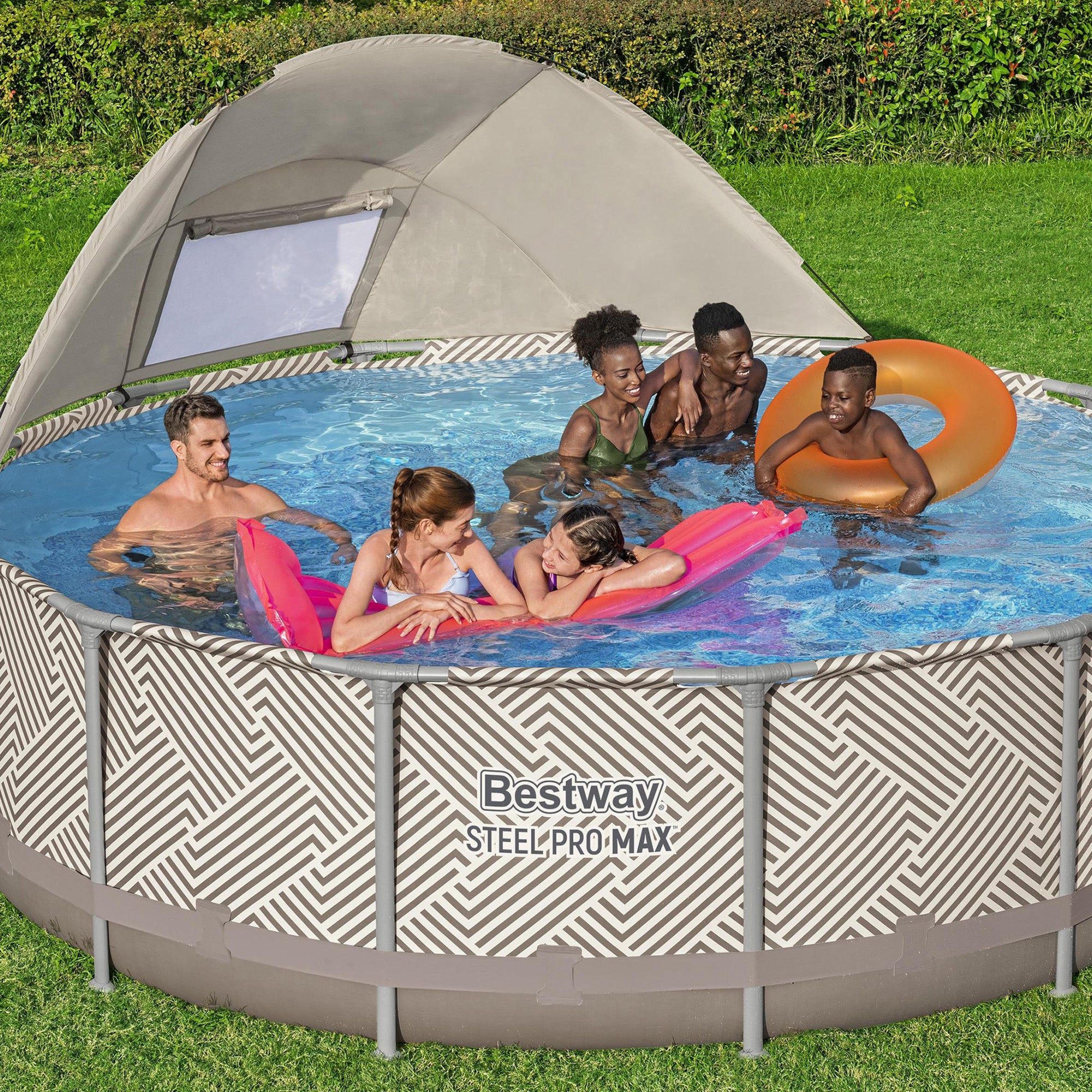 Bestway Steel Pro MAX 13' x 42" Above Ground Pool Set with Canopy & Ladder(Used)