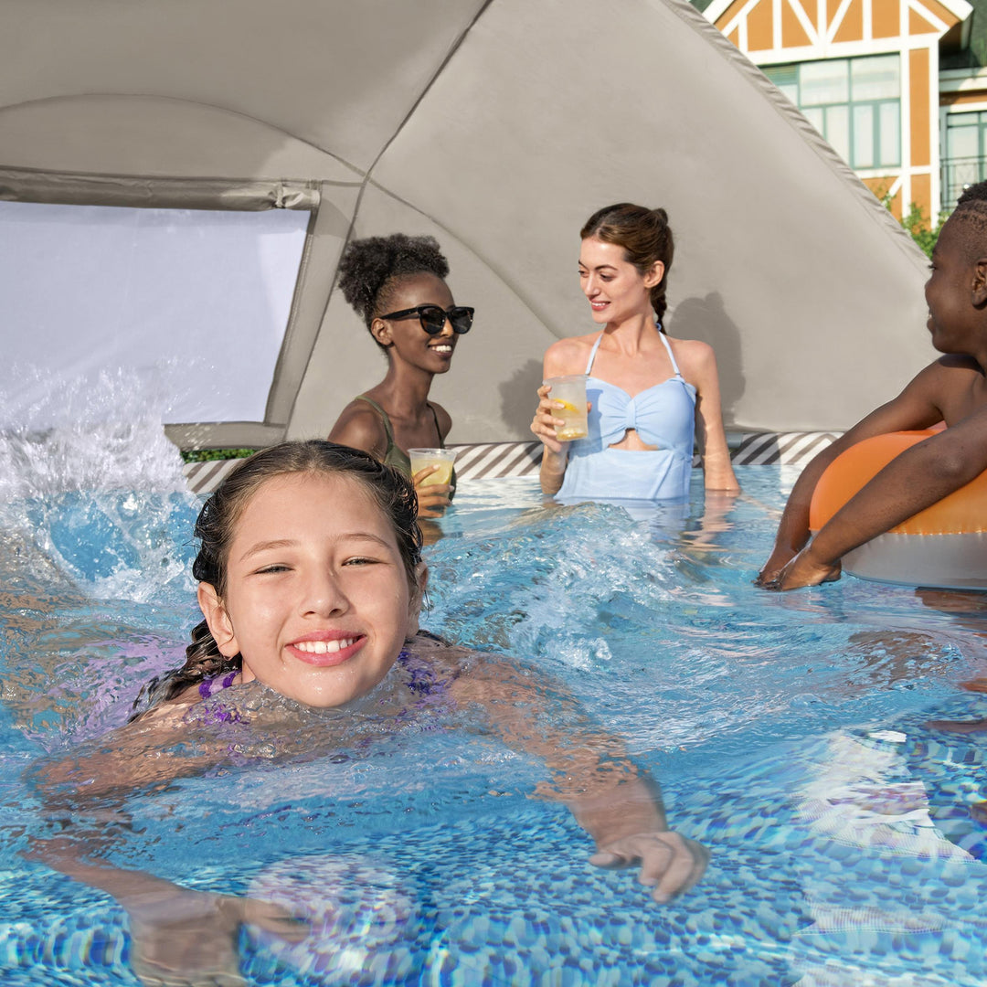 Bestway Steel Pro MAX 13' x 42" Round Above Ground Pool Set with Canopy & Ladder - VMInnovations