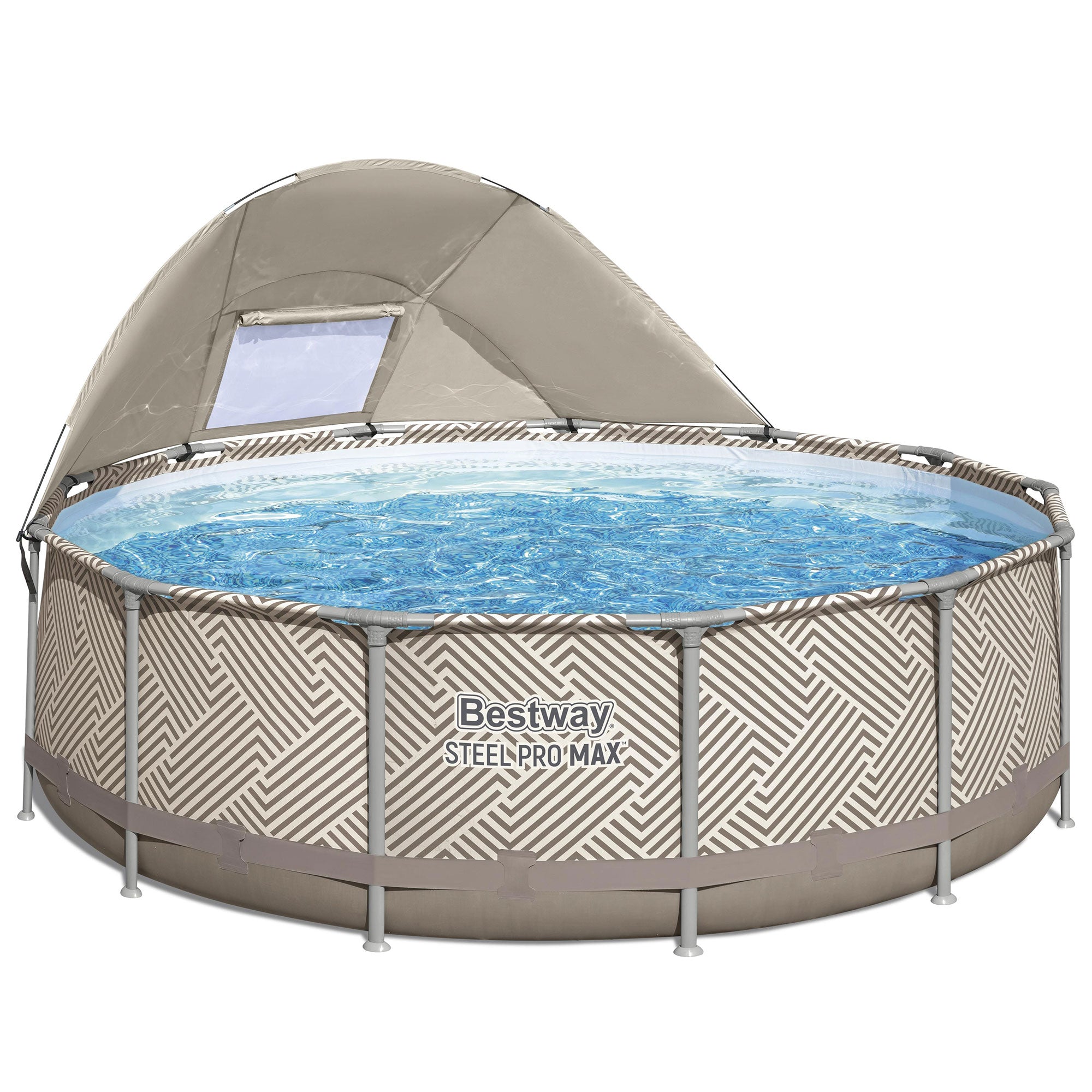 Bestway Steel Pro MAX 13' x 42" Above Ground Pool Set with Canopy & Ladder(Used)