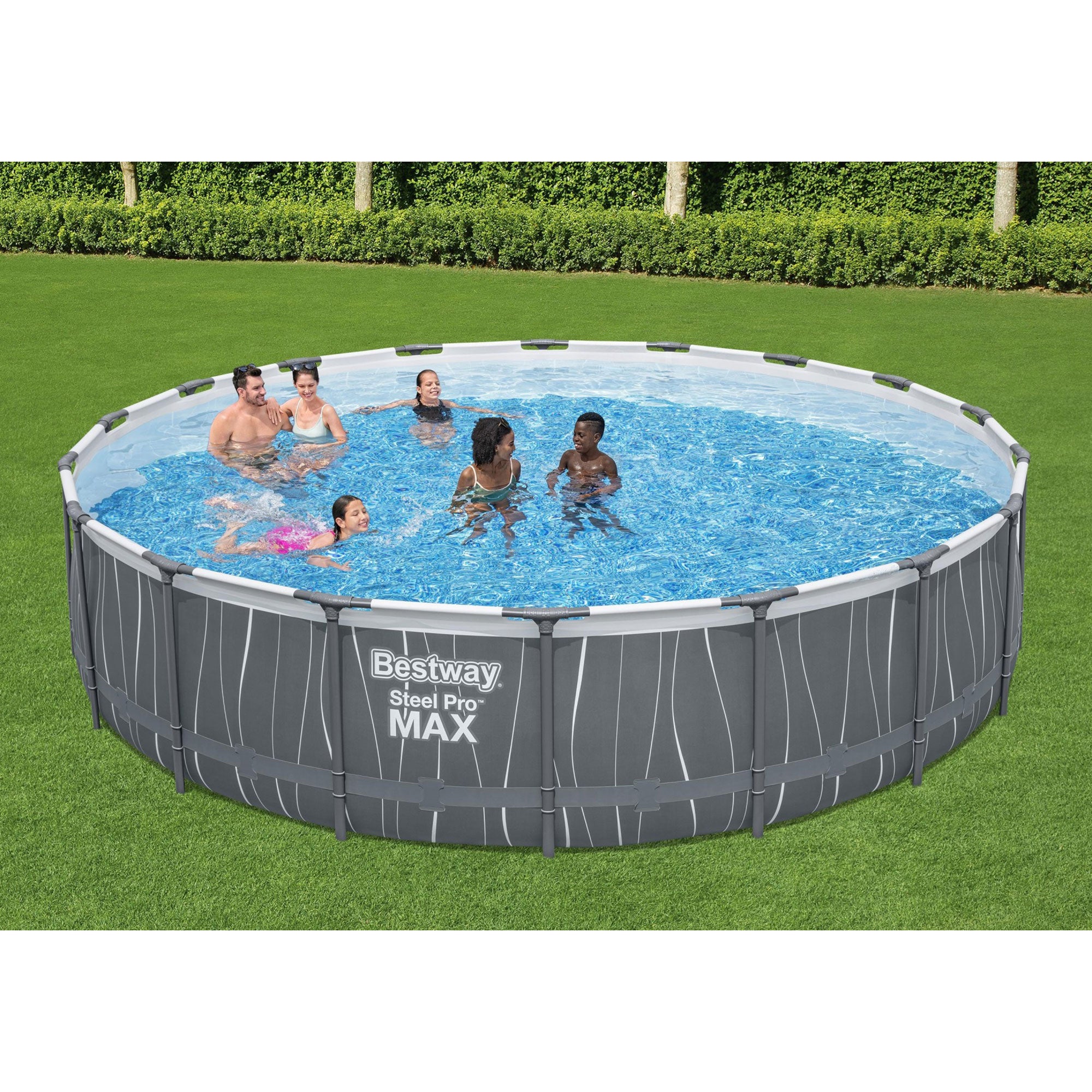 Bestway Steel Pro MAX 18' x 48" Round Above Ground Pool Set w/LED Light & Remote