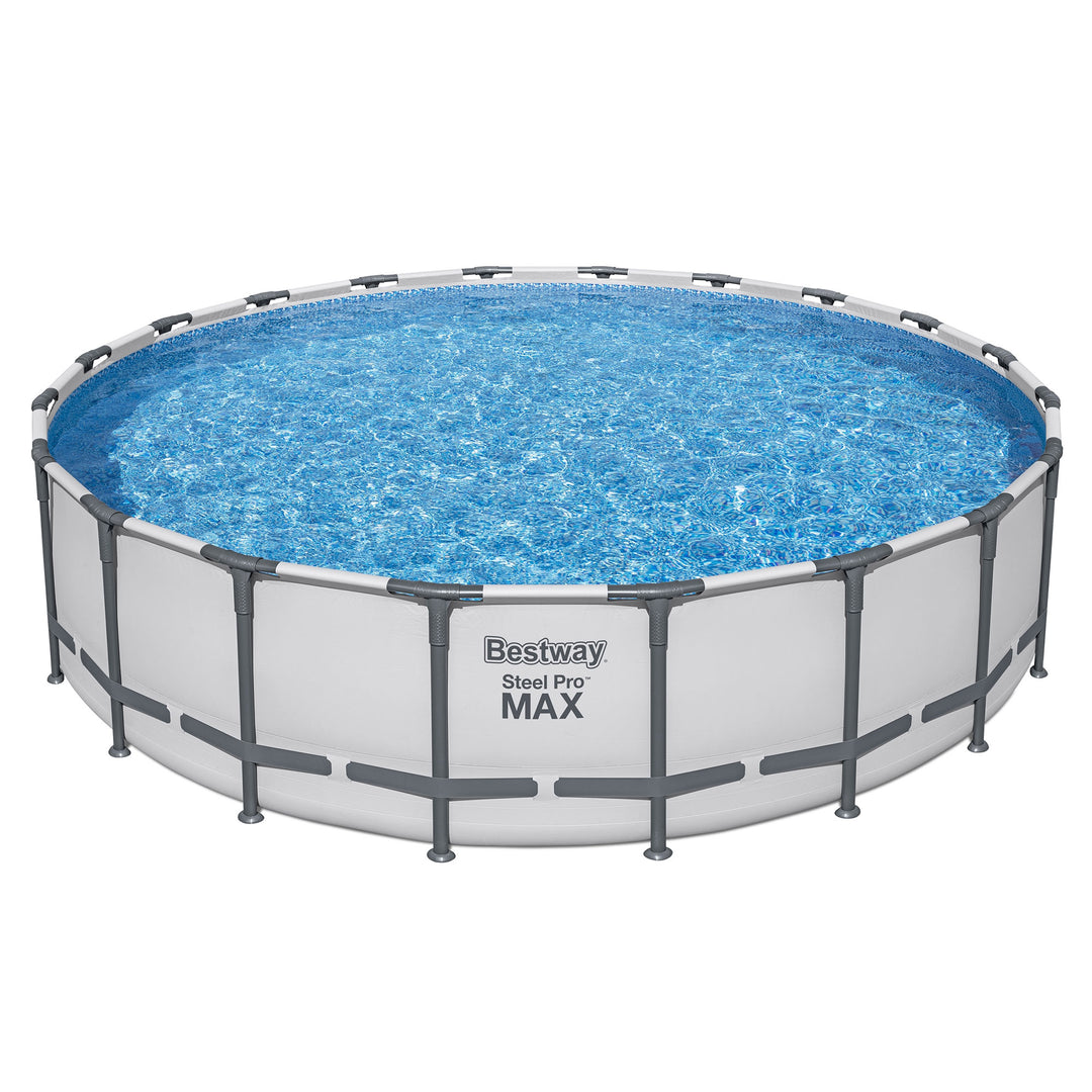 Bestway Steel Pro MAX 20 Foot by 52 Inch Above Ground Swimming Pool Set, Gray - VMInnovations