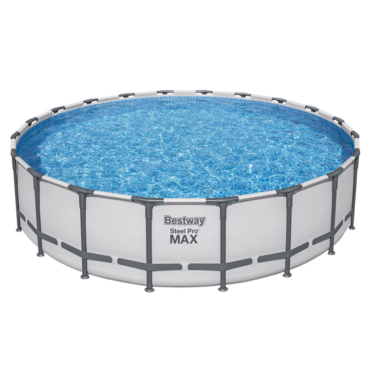 Bestway Steel Pro MAX 20 Foot by 52 Inch Above Ground Swimming Pool Set, Gray - VMInnovations