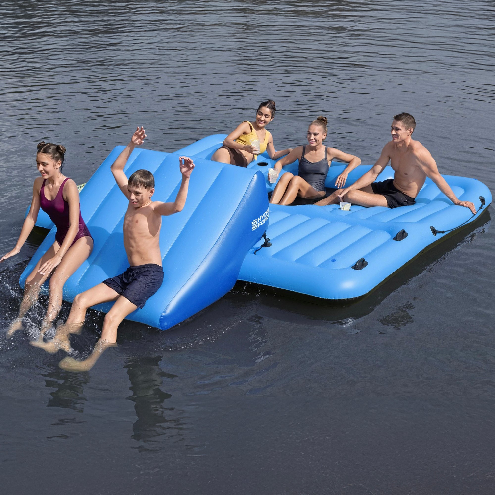 Bestway Hydro Force Detachable Summer Slide 5 Person Activity Island (Open Box) - VMInnovations