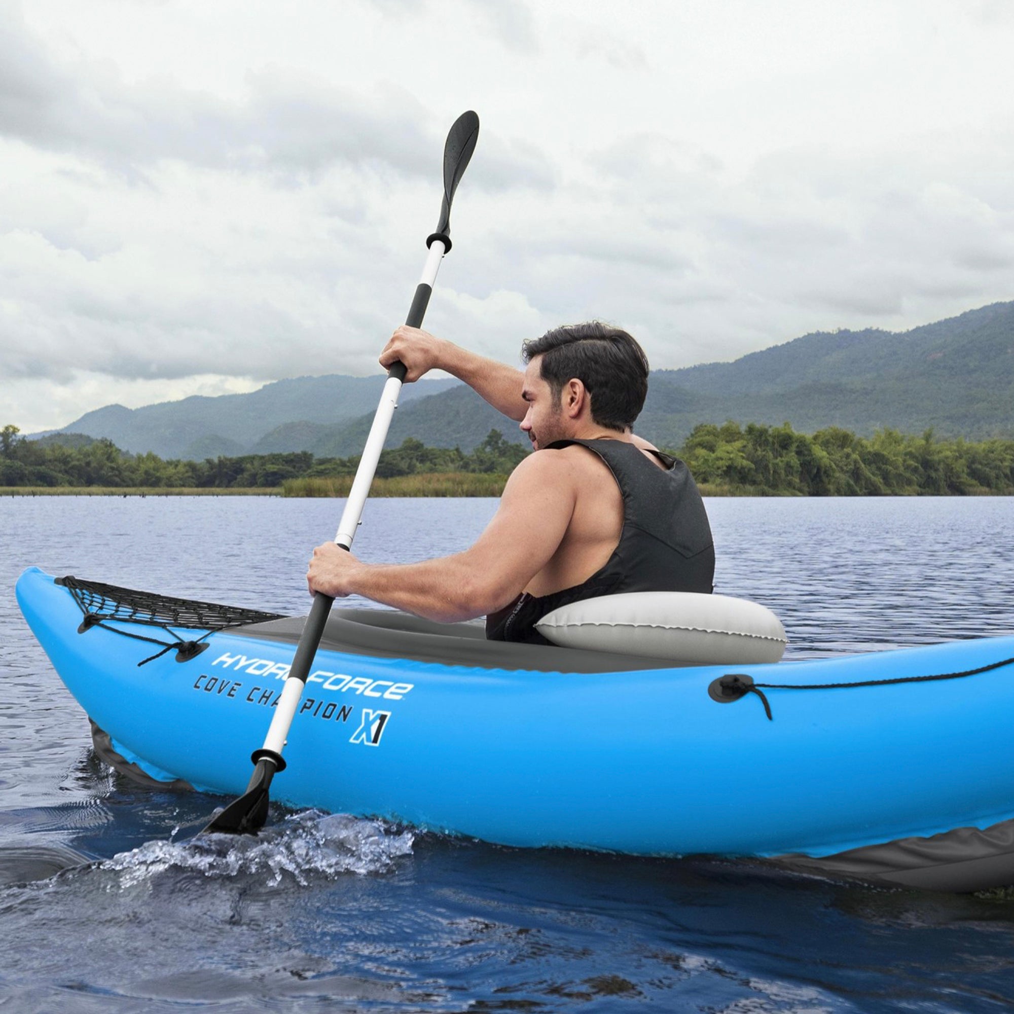 Bestway 91” Adjustable Aluminum Locking Kayak Paddle & Grip, Black (Open Box) - VMInnovations