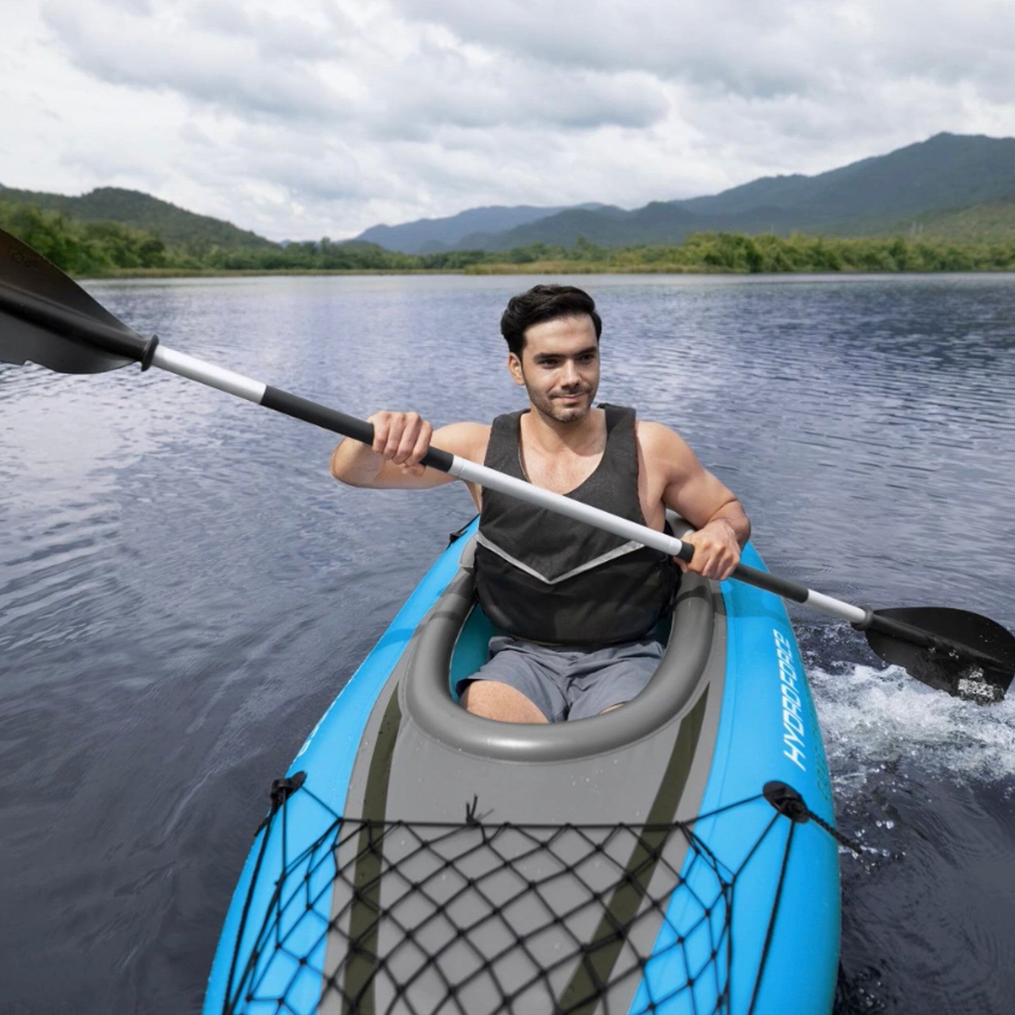 Bestway 91” Adjustable Aluminum Locking Kayak Paddle & Grip, Black (Open Box) - VMInnovations