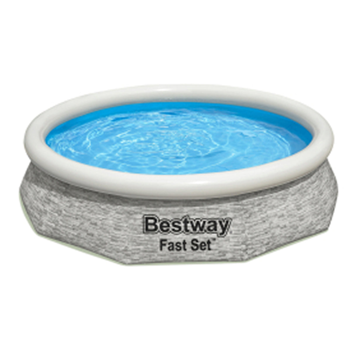 Bestway Fast Set 10' x 26" Stacked Stone Inflatable Swimming Pool Set(For Parts)