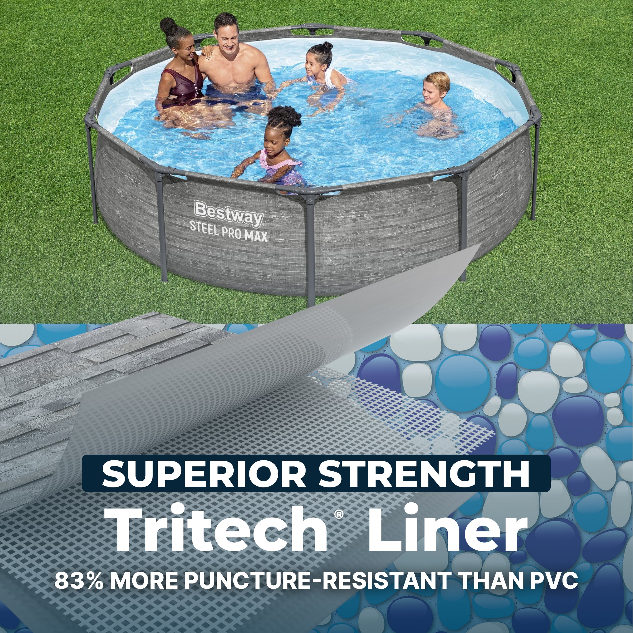 Bestway Steel Pro MAX 10' x 30" Above Ground Swimming Pool Set, Gray (Open Box)
