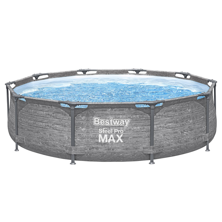 Bestway Steel Pro MAX 10' x 30" Above Ground Swimming Pool Set, Gray (Used) - VMInnovations