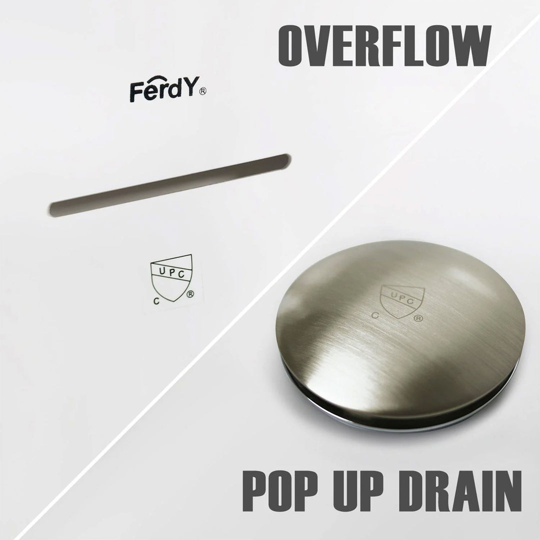 FerdY Bali 59"Glossy Acrylic Freestanding Bathtub w/Brushed Nickel Drain (Used) - VMInnovations