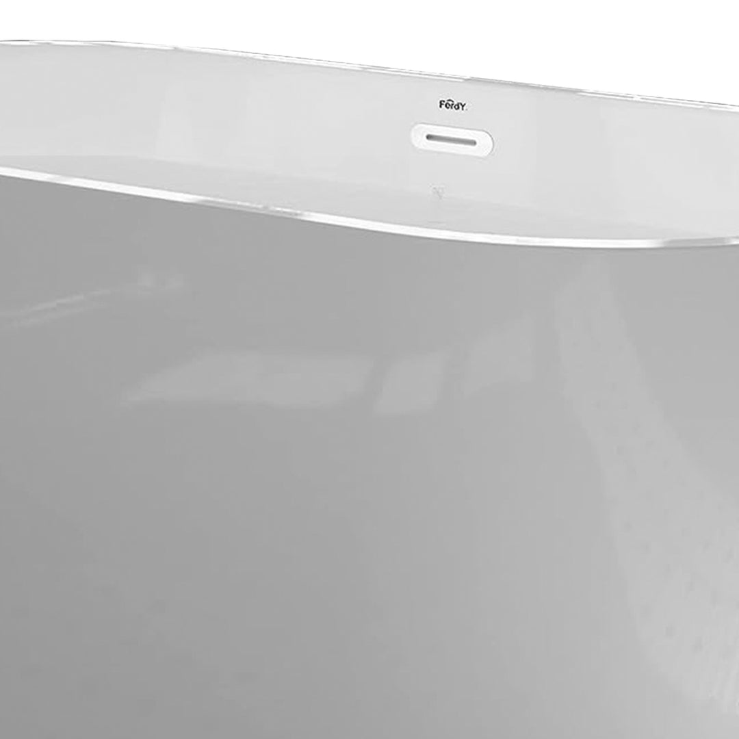 FerdY Bali 55 In Glossy Acrylic Freestanding Bathtub with Polished Chrome Drain - VMInnovations