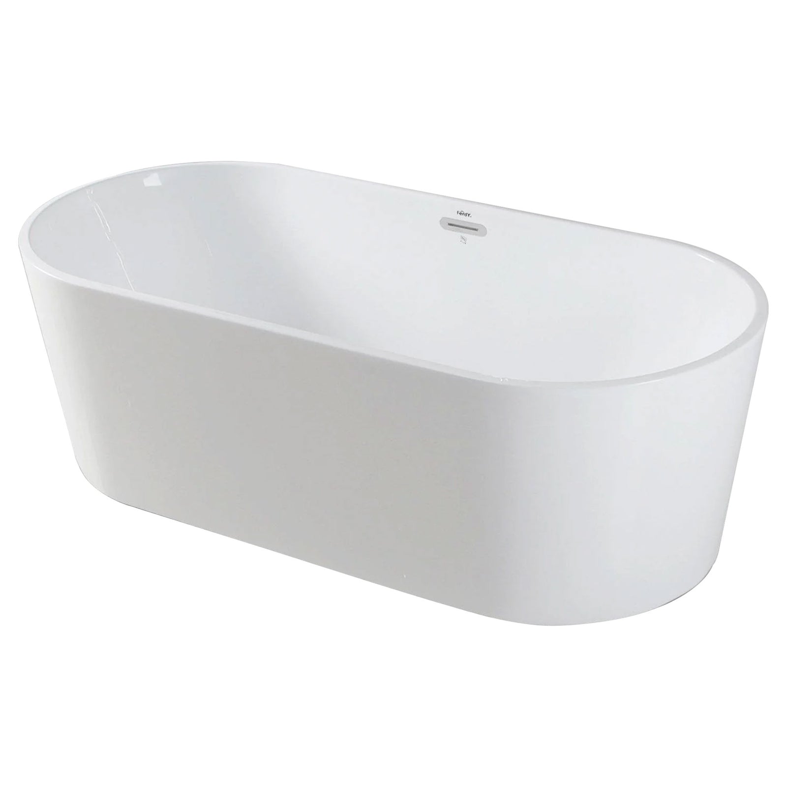 FerdY Shangri La 67 Inch Acrylic Freestanding Bathtub with Polished Chrome Drain - VMInnovations