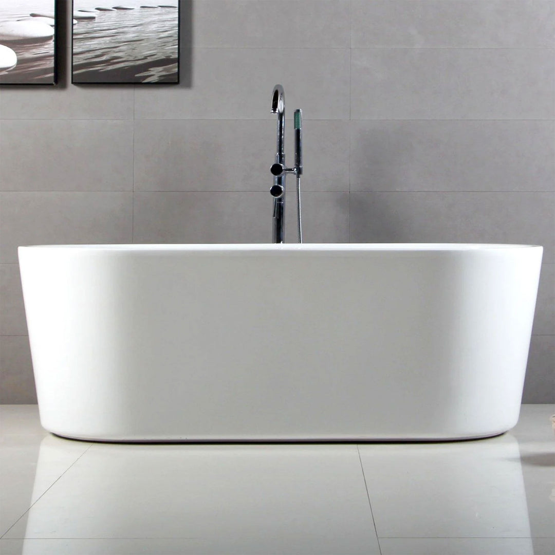 FerdY Shangri La 67 Inch Acrylic Freestanding Bathtub with Polished Chrome Drain - VMInnovations