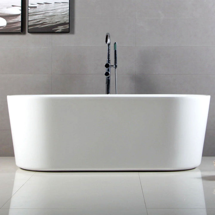 FerdY Shangri La 67 Inch Acrylic Freestanding Bathtub with Polished Chrome Drain - VMInnovations