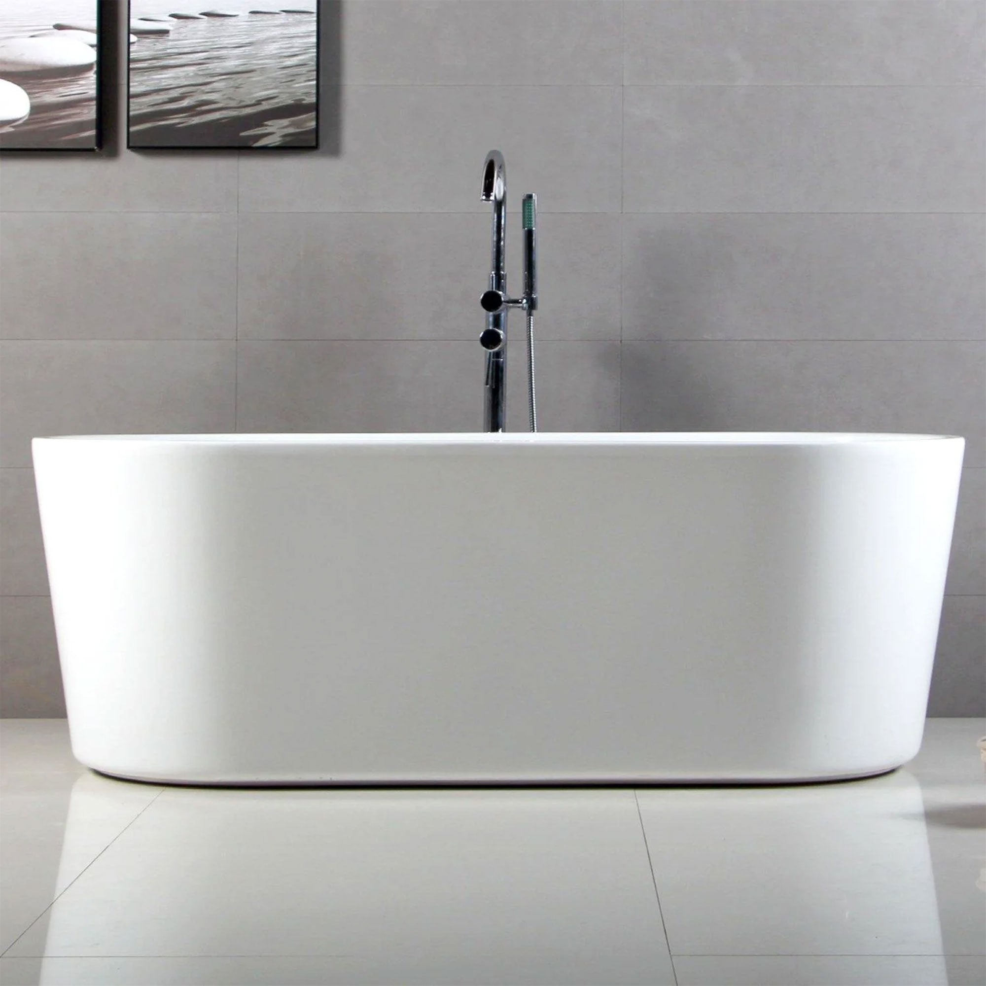 FerdY 67" Acrylic Freestanding Bathtub w/Polished Chrome Drain (Open Box) - VMInnovations