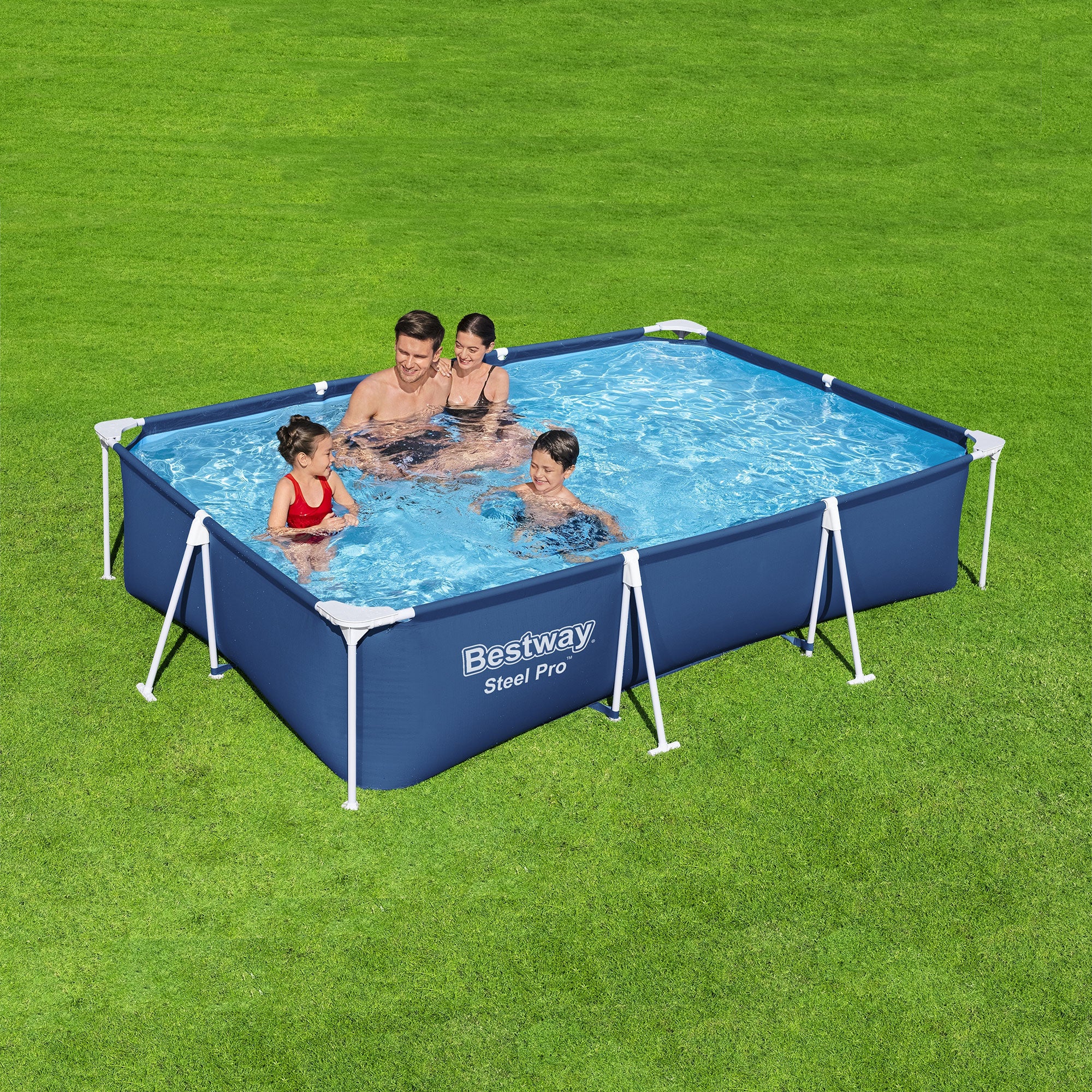 Bestway Steel Pro 118"x79"x26" Rectangular Above Ground Swimming Pool(Open Box) - VMInnovations
