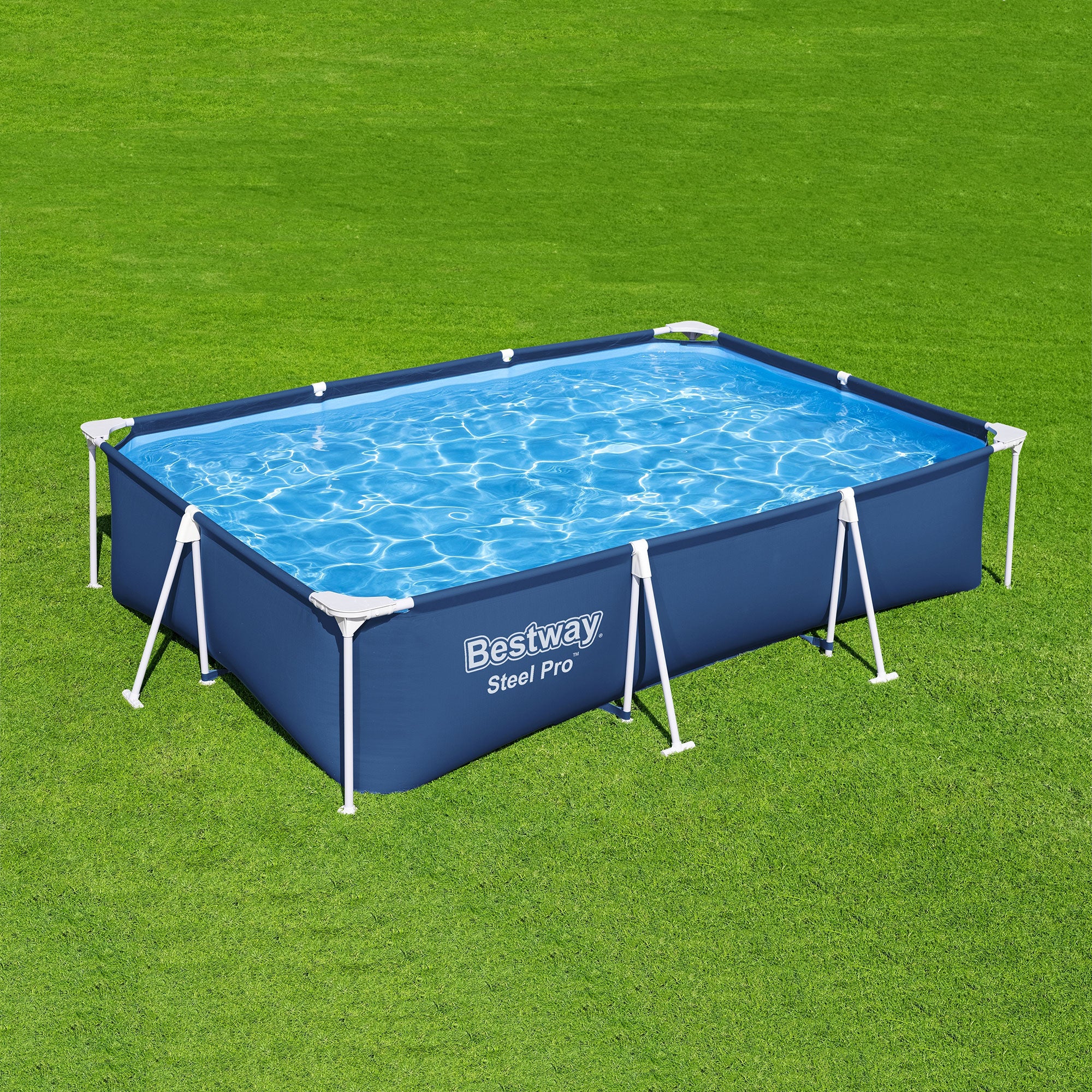 Bestway Steel Pro 118"x79"x26" Rectangular Above Ground Swimming Pool(Open Box)