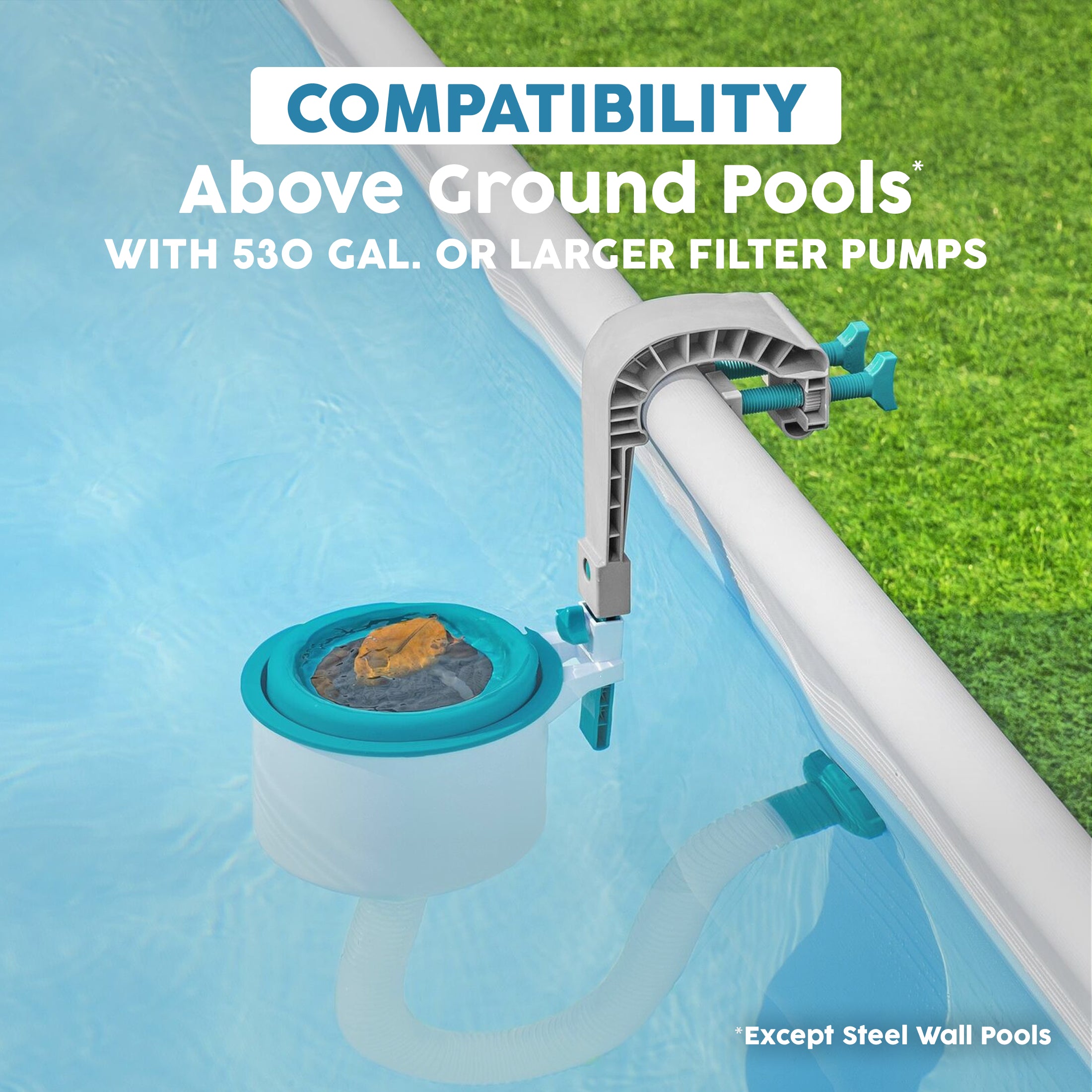 Bestway Flowclear Wall Mounted Automatic Swimming Pool Surface Skimmer, White