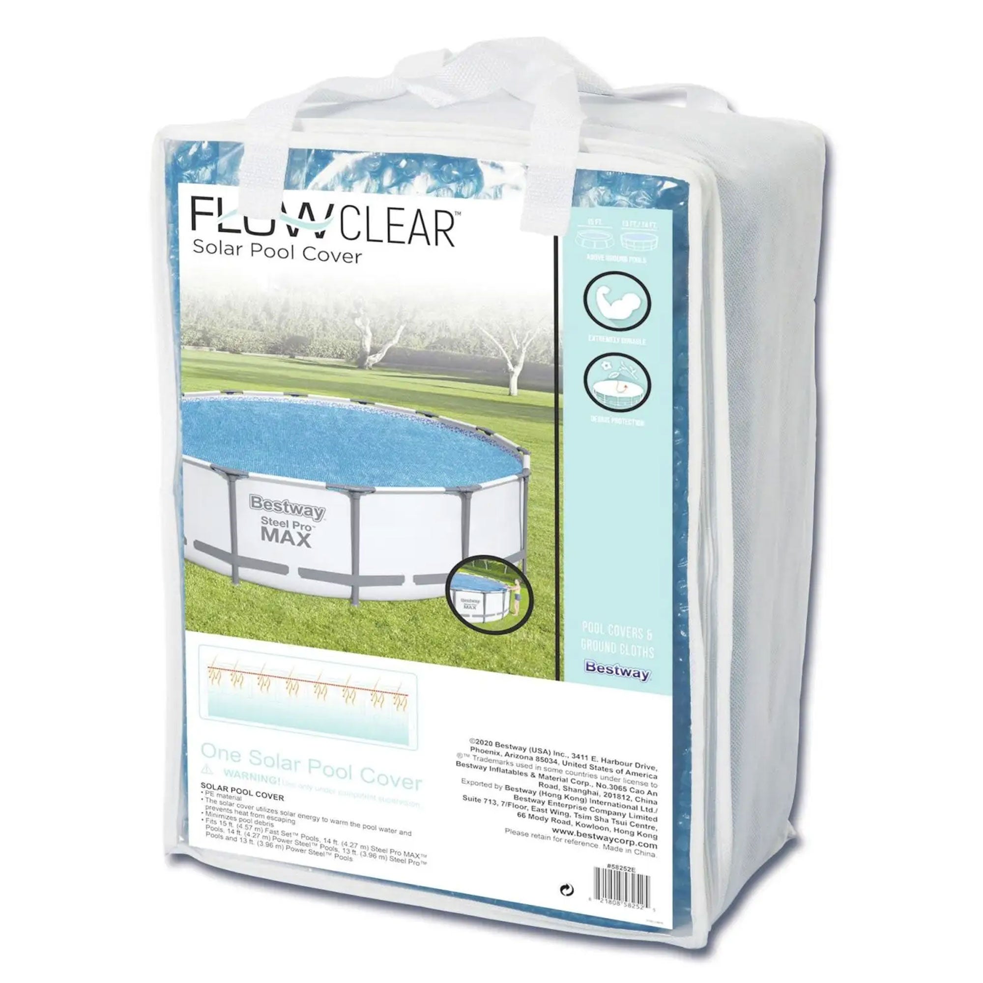 Bestway Flowclear 14 Feet Round Above Ground Pool Solar Pool Cover Only, 2 Pack - VMInnovations