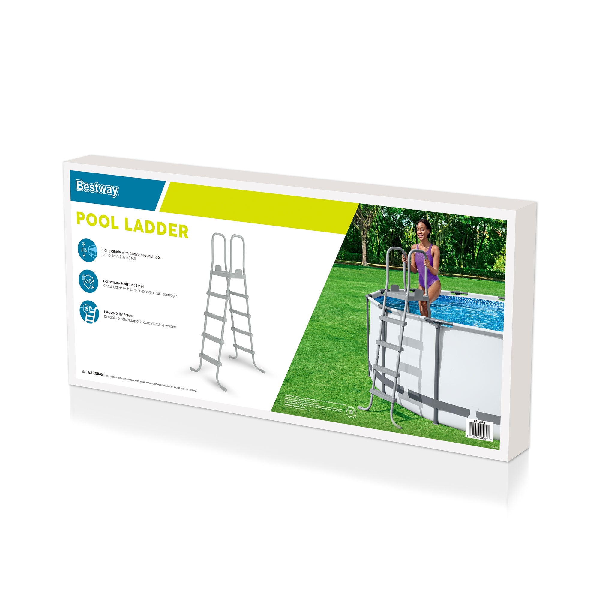 Bestway Flowclear 52 Inch Heavy Duty Metal A Frame Above Ground Pool Ladder (Used) - VMInnovations
