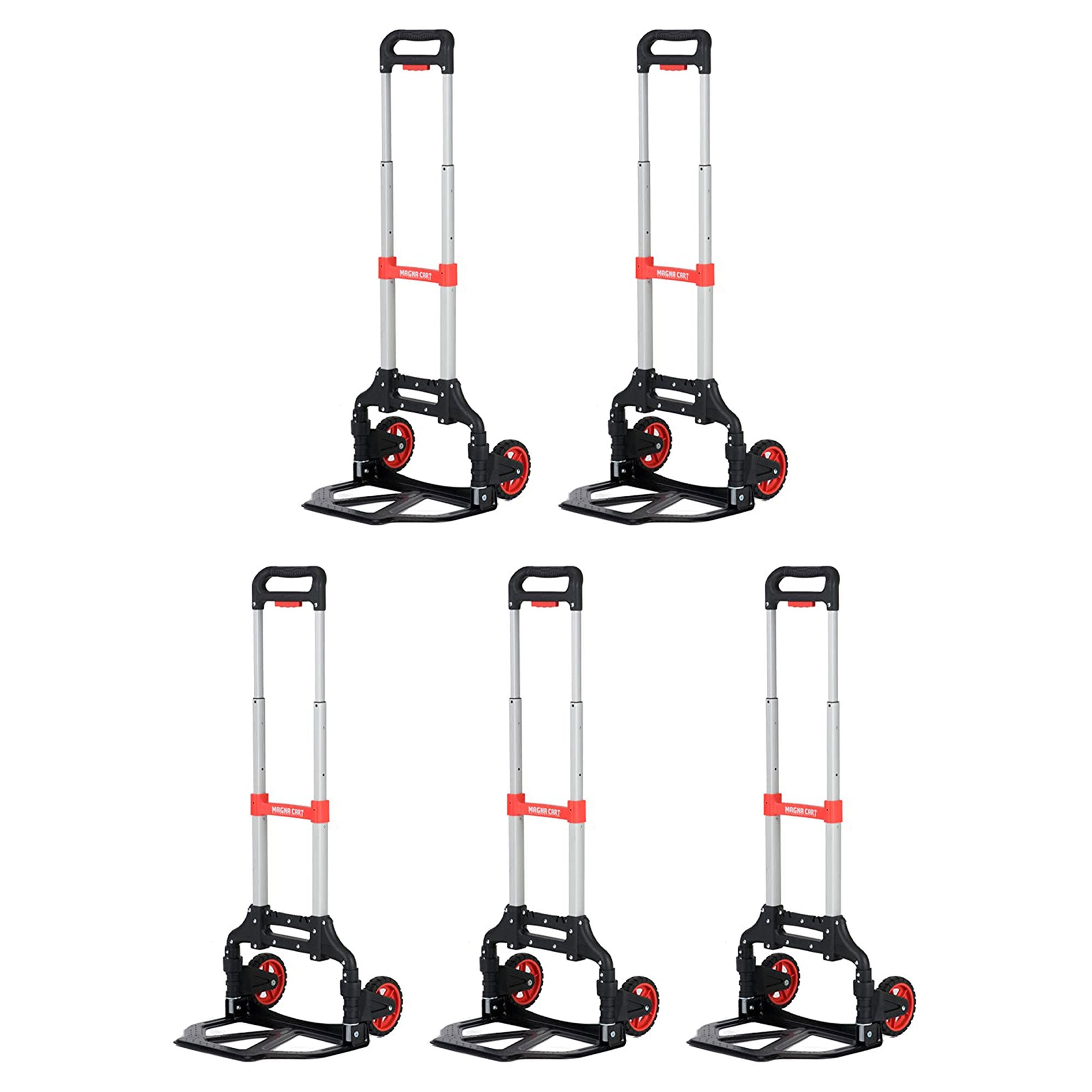 Magna Cart Extendable 150lb Capacity Folding Hand Truck Dolly Cart (5 Pack) - VMInnovations