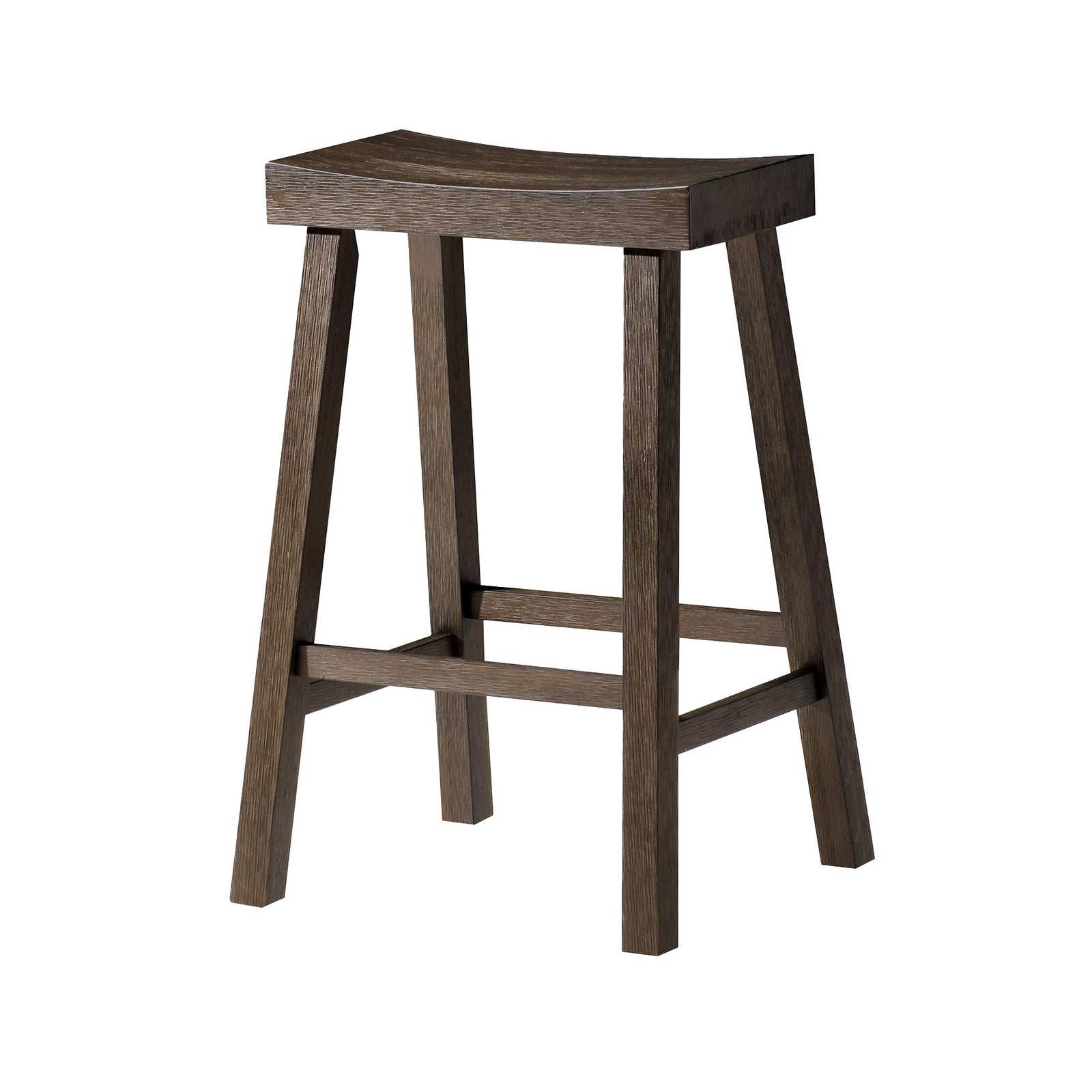 Maven Lane Vincent Wooden Rustic Aesthetic Kitchen Counter Stool, Antiqued Brown Finish - VMInnovations