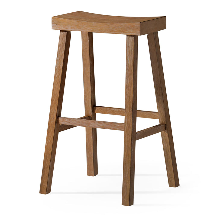 Maven Lane Vincent Wooden Rustic Aesthetic Kitchen Bar Stool, Antiqued Natural Finish - VMInnovations