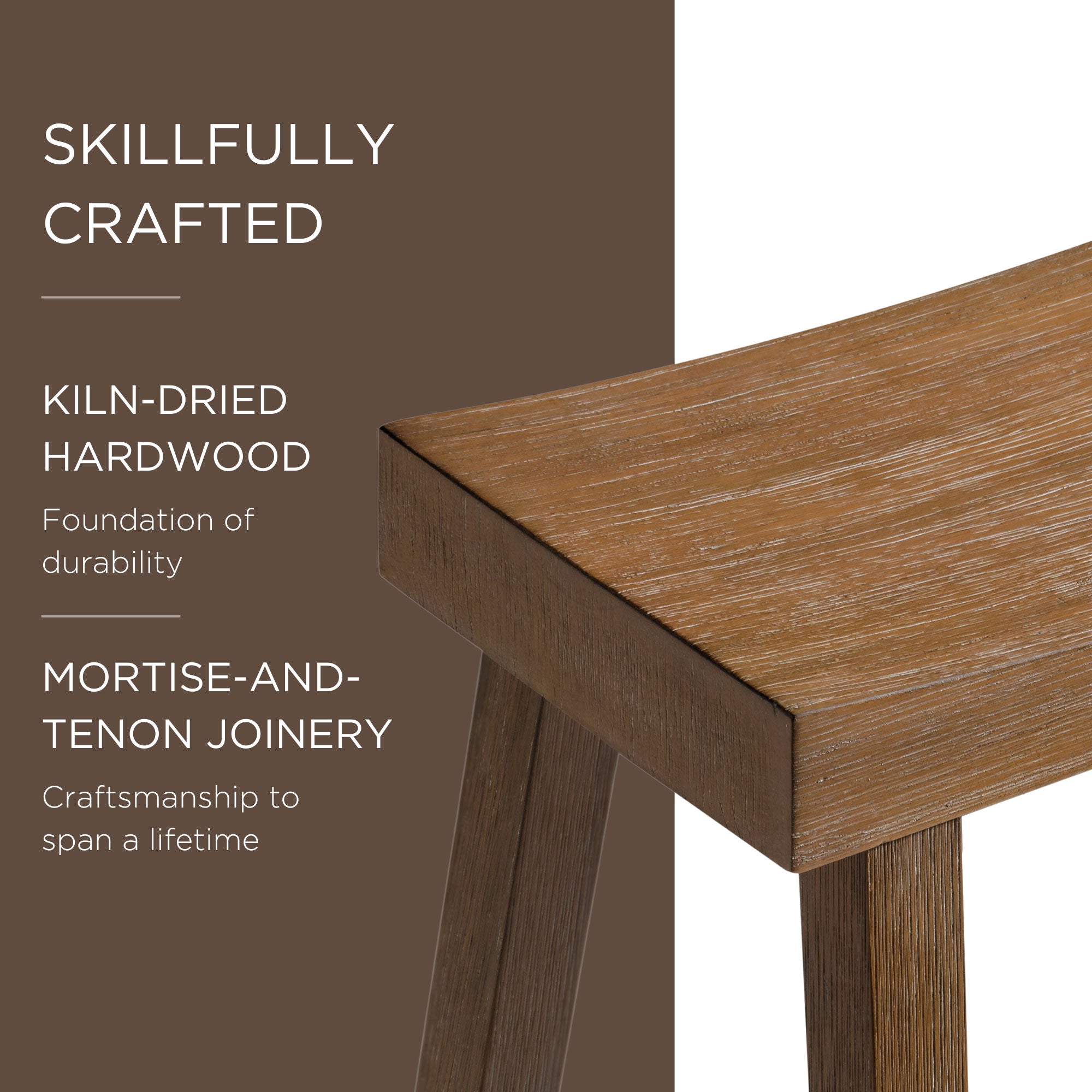 Maven Lane Vincent Wooden Rustic Aesthetic Kitchen Bar Stool, Set of 2(Open Box) - VMInnovations