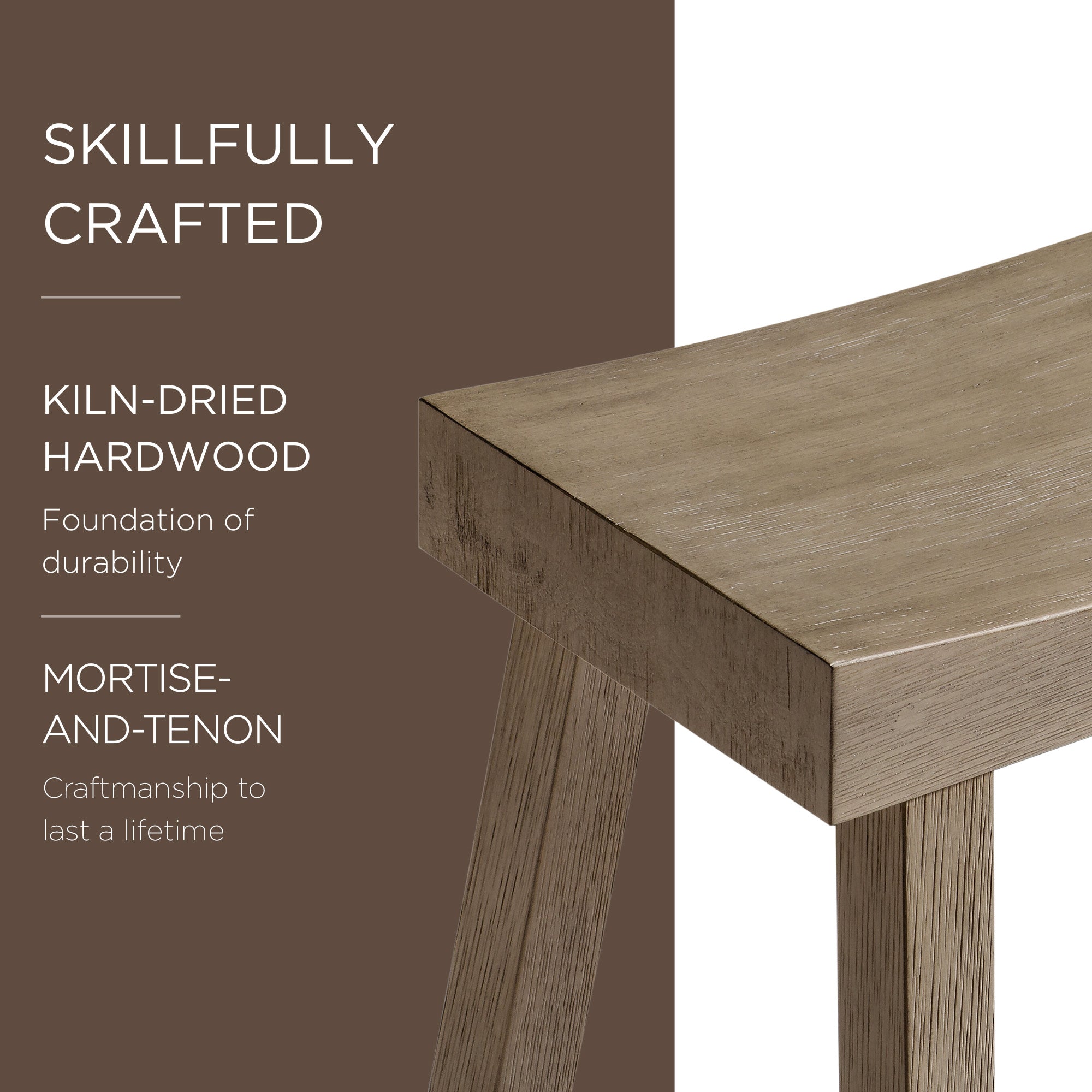 Maven Lane Wooden Rustic Aesthetic Counter Stool, Antiqued Grey Finish (Used) - VMInnovations