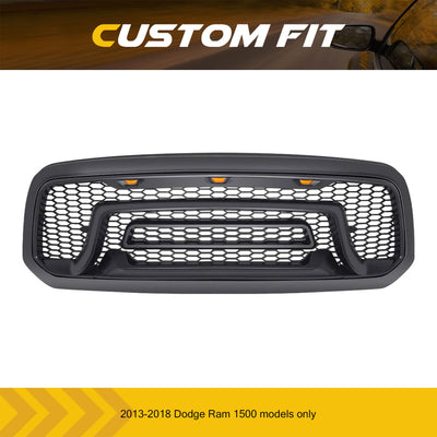 AMERICAN MODIFIED Rebel Grille with Amber Lights for 2013-2018 Dodge Ram 1500