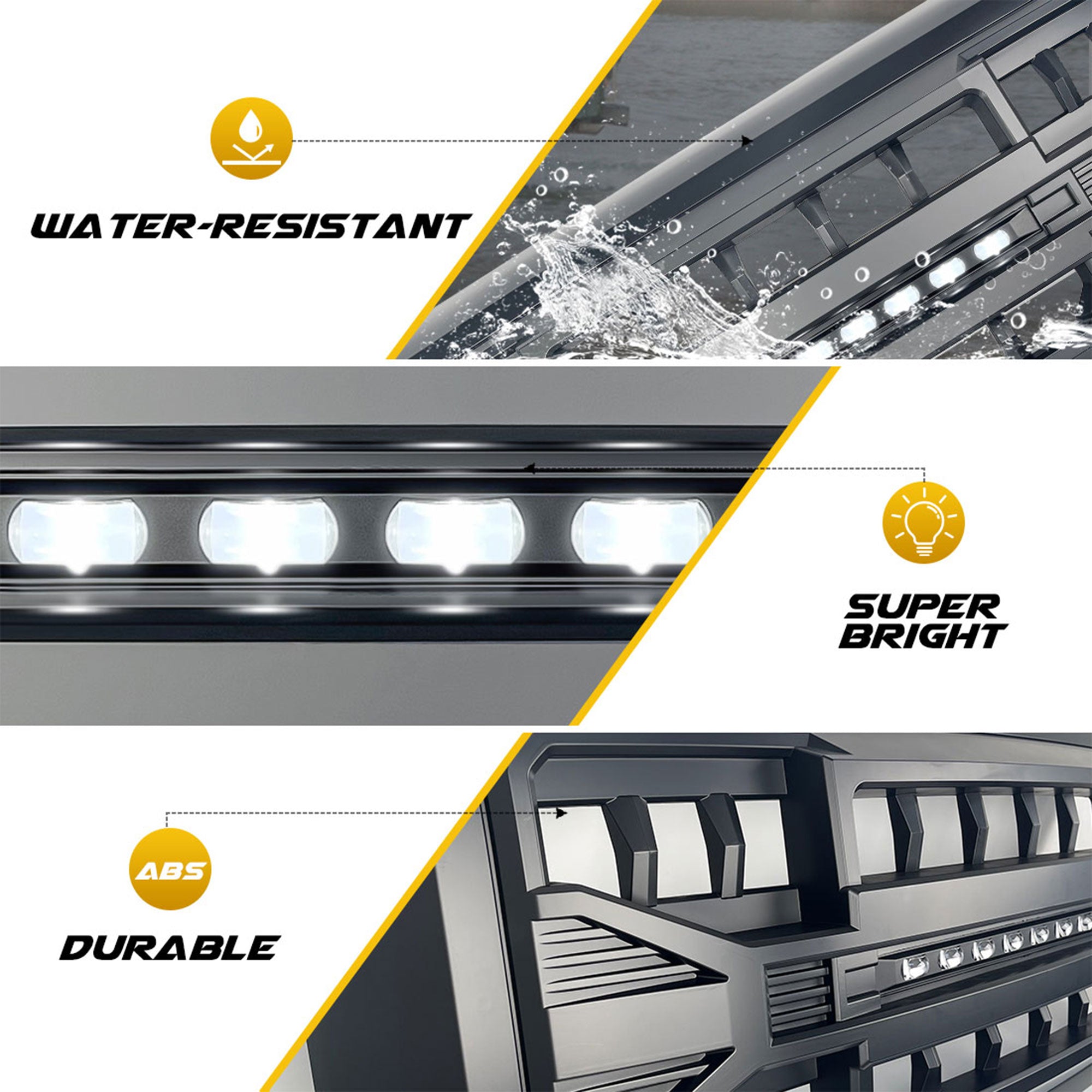 AMERICAN MODIFIED Armor Grille with Off Road Lights for 11-16 Ford Super Duty - VMInnovations