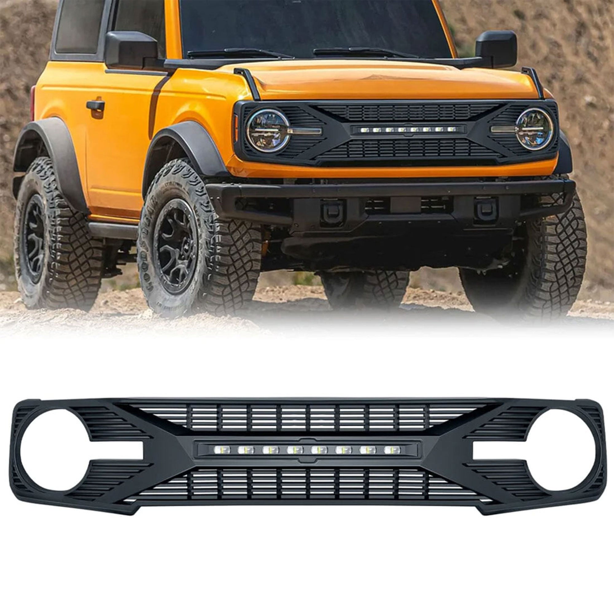 AMERICAN MODIFIED Grille w/ Lights for 21-24 Ford Bronco w/o Front Camera (Used) - VMInnovations